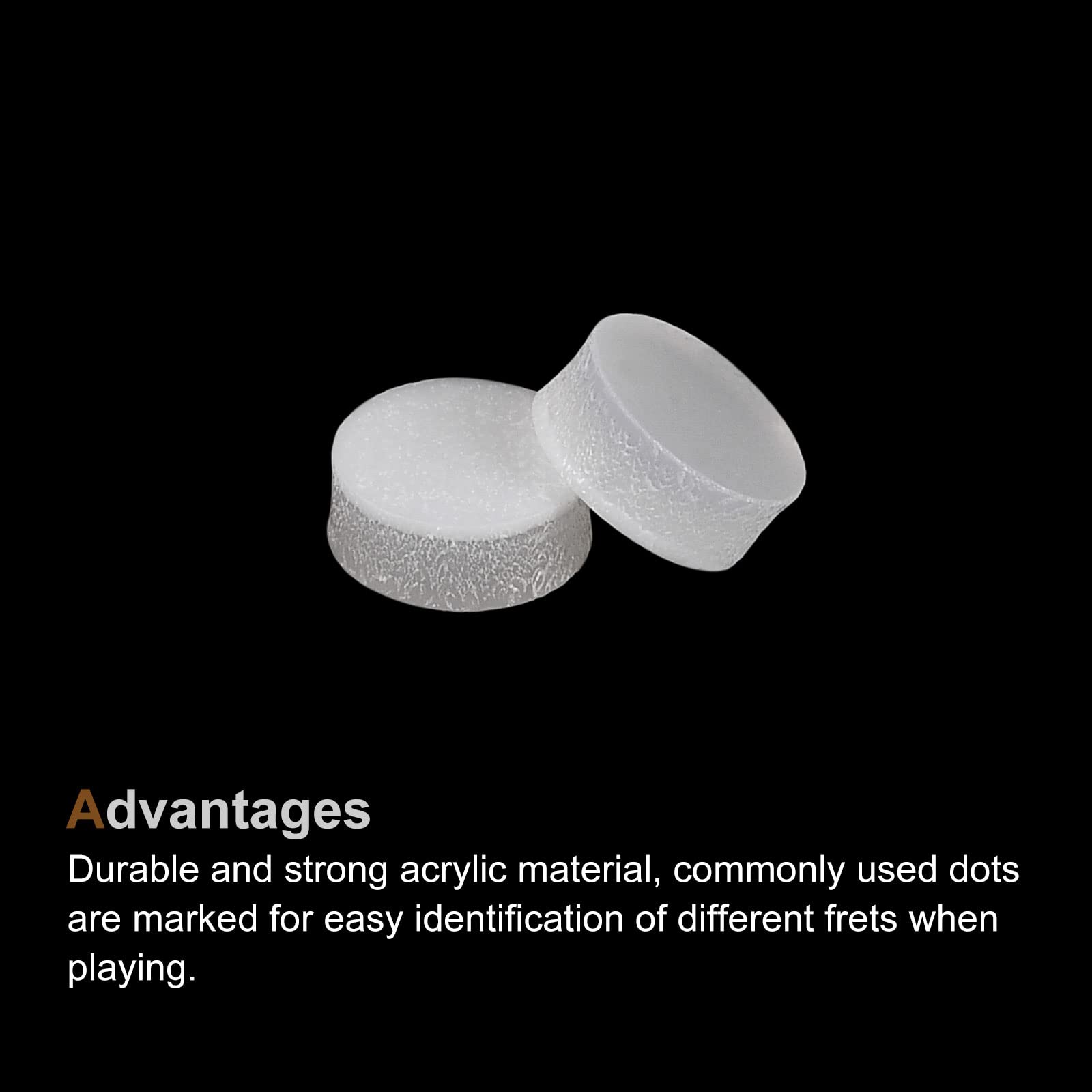 MECCANIXITY Inlay Fretboard Dots Guitar Inlay Dots White Acrylic Inlays Mark Point 6x2.5mm for Guitar Fingerboard, Pack of 20