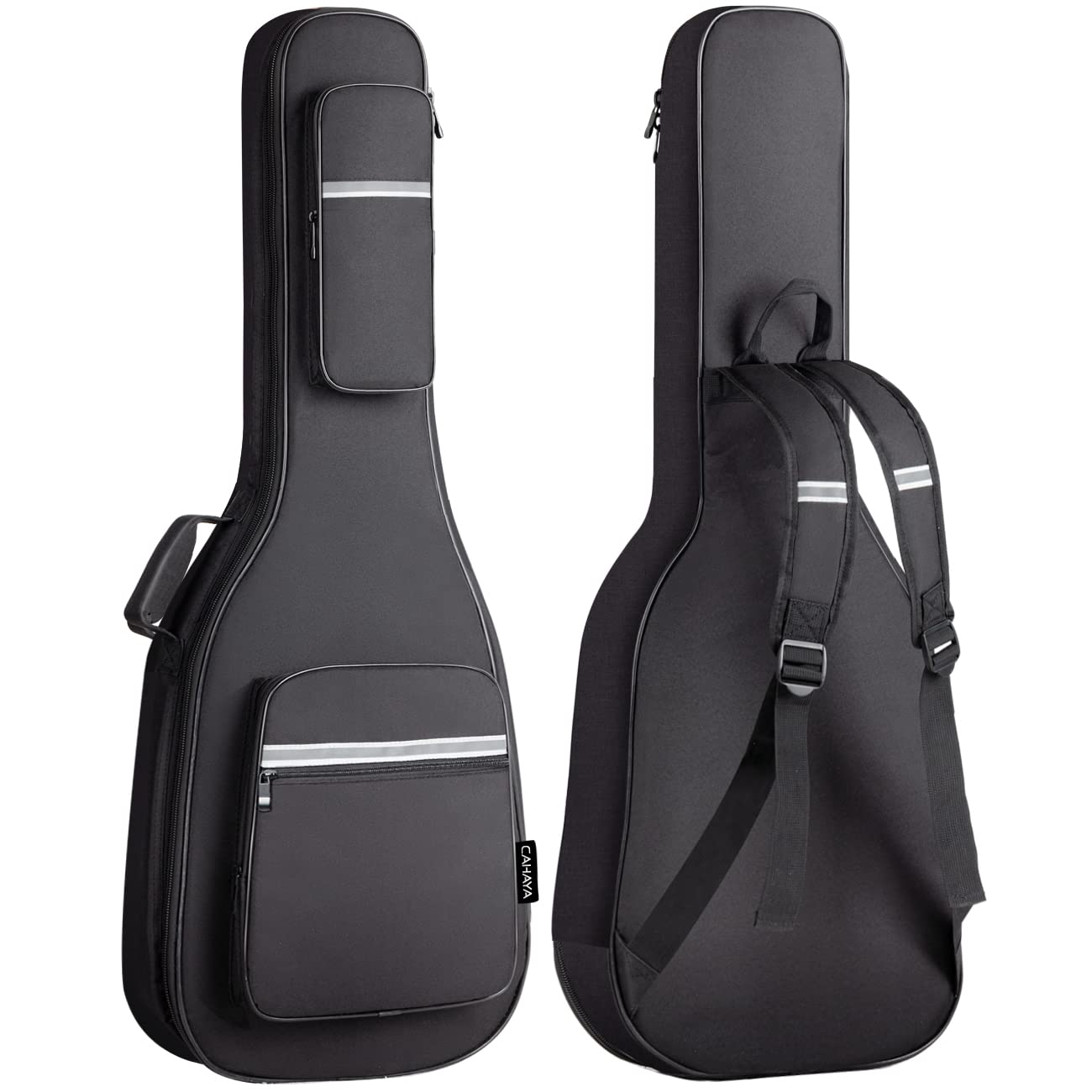 Cahaya Electric Guitar Bag: Padded Gig Bag Soft Case - 05Inch Thick Padding With Reflective Bands Cy0201