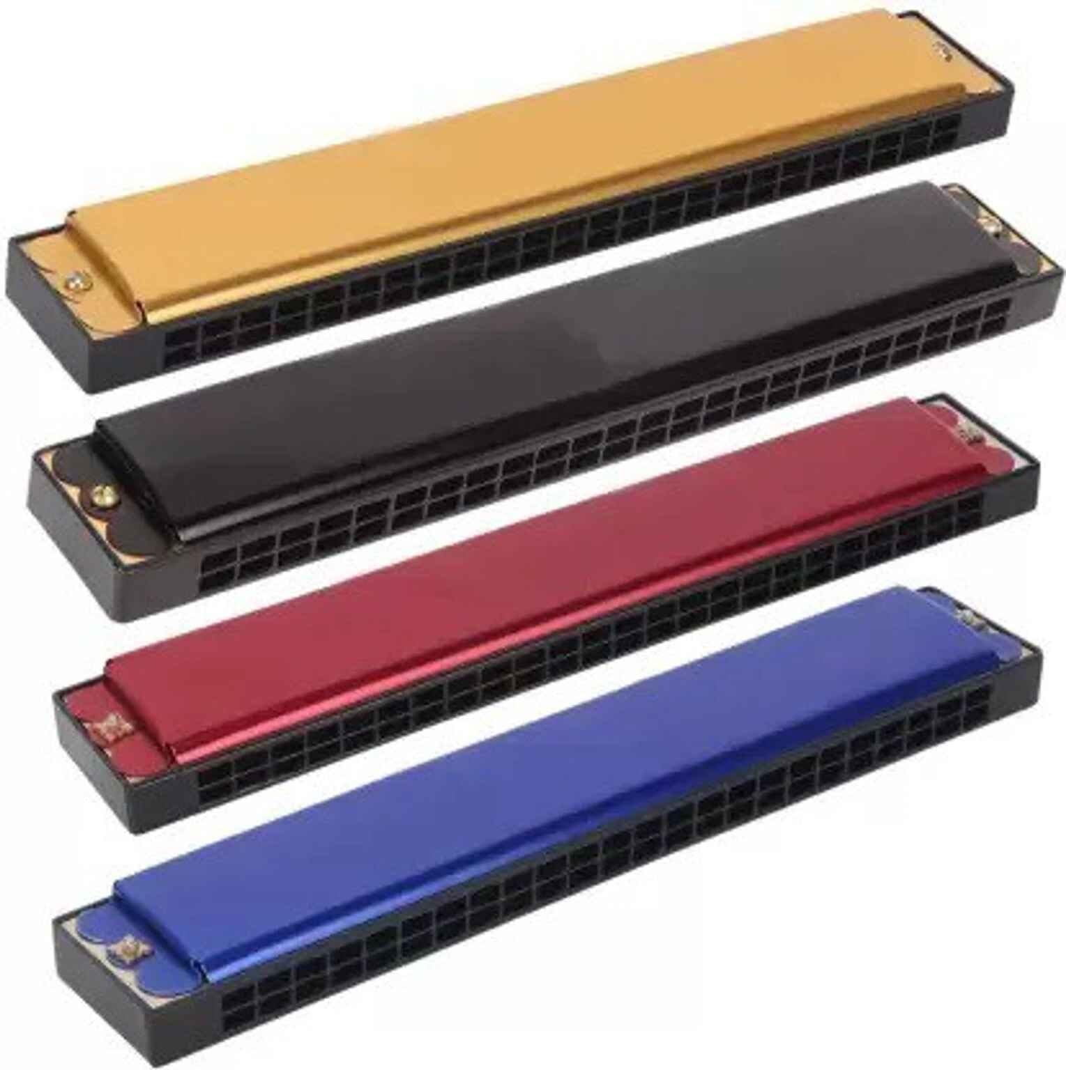 Jgg Jain Gift Gallery Professional Tremolo Polyphonic Harmonica, 24 Holes 48 Tones, Key Of C Scale, Stainless Iron Cover, Mouth 