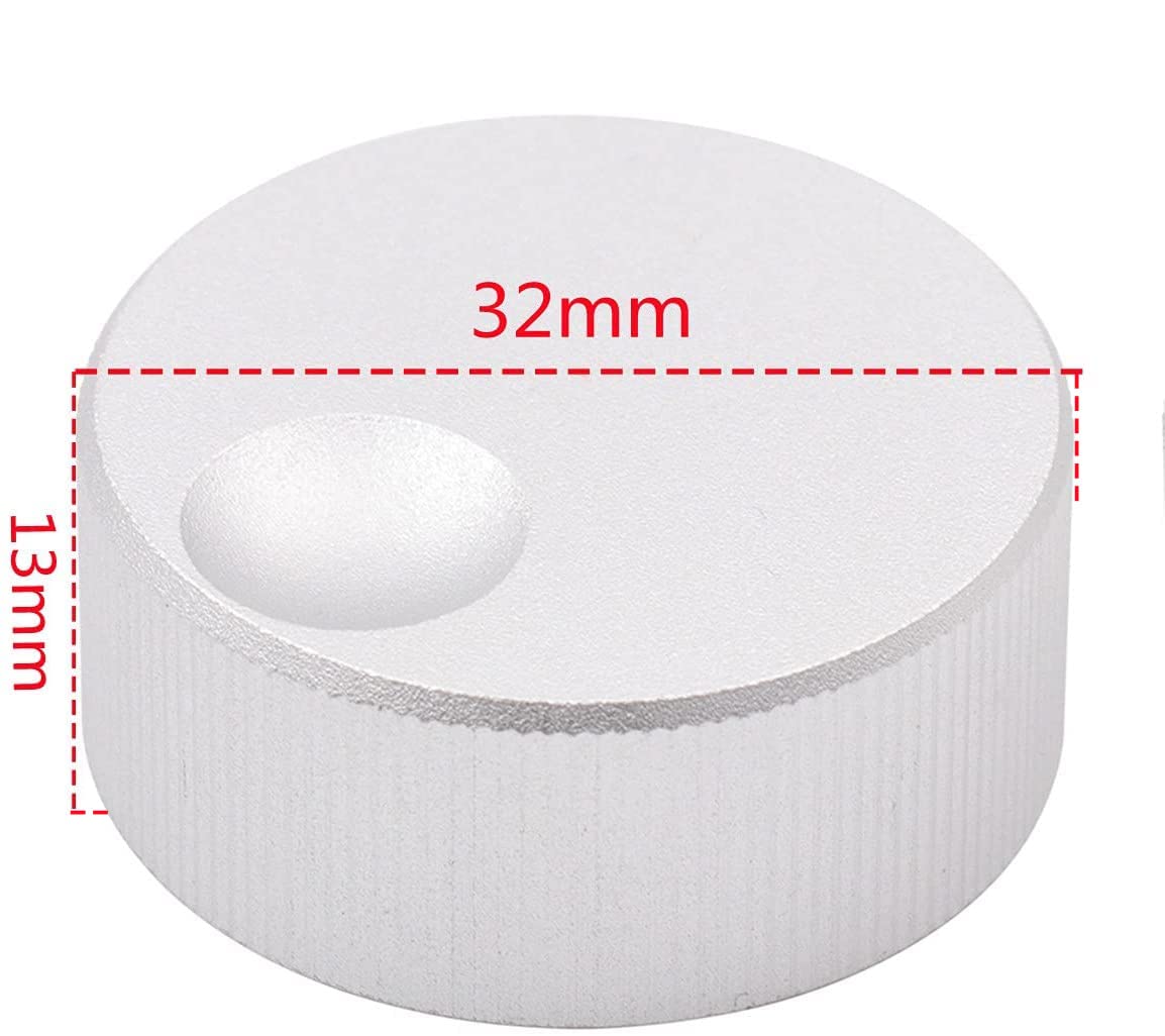 Szliyands 2pcs 32 x 13 mm Aluminum Alloy Potentiometer Control Knob Volume Audio Electric Guitar Bass Screw Type,for 6mm Diamete