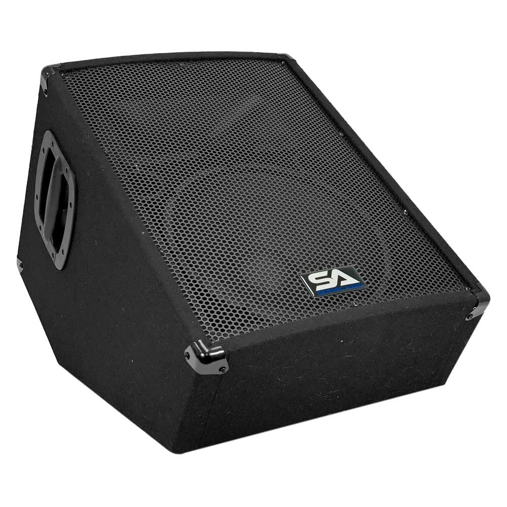 Seismic Audio - SA-12MT-PW - Powered 2-Way 12 Floor / Stage Monitor Wedge Style with Titanium Horn - 300 Watts RMS - PA/DJ Stage