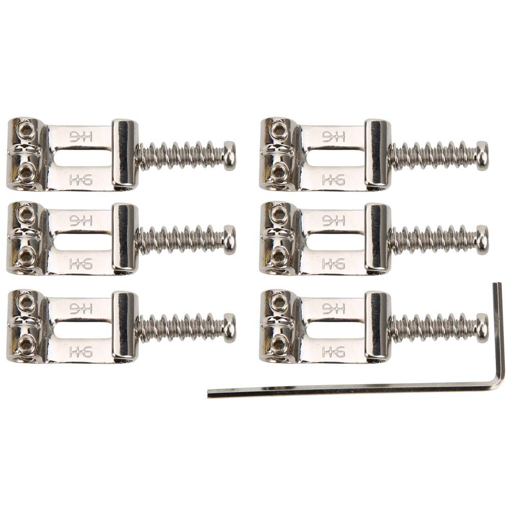 6 Pcs Guitar Tremolo Bridge Saddles With Hex Wrench Zinc Alloy Tremolo Bridges Tailpiece Set Replacement Accessory Performance A