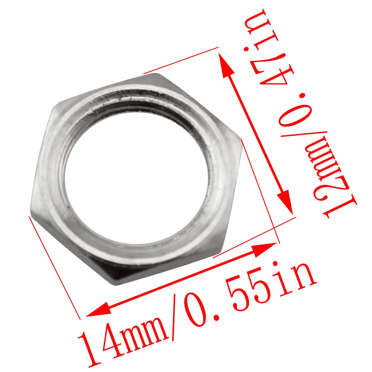 LQ Industrial Jack Socket Nut with Washer 5Sets Silver Electric Guitar Hex Nuts and Washers Guitar Bass Jack Replacement Parts