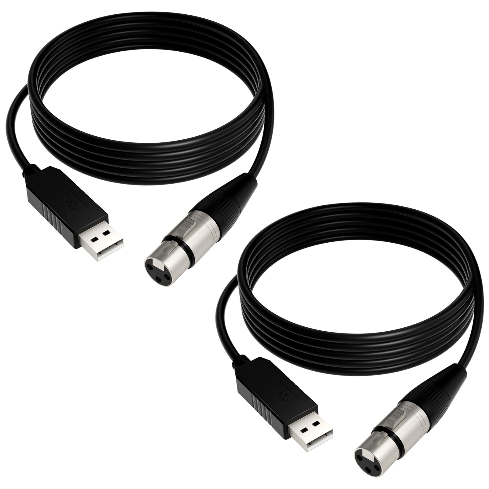 LIENIAO (2PCS) 5.9Ft USB to DMX Cable USB to DMX Interface Cable with FTDI Chip for DMX512 Protocol Lighting equiptment DMX Inte
