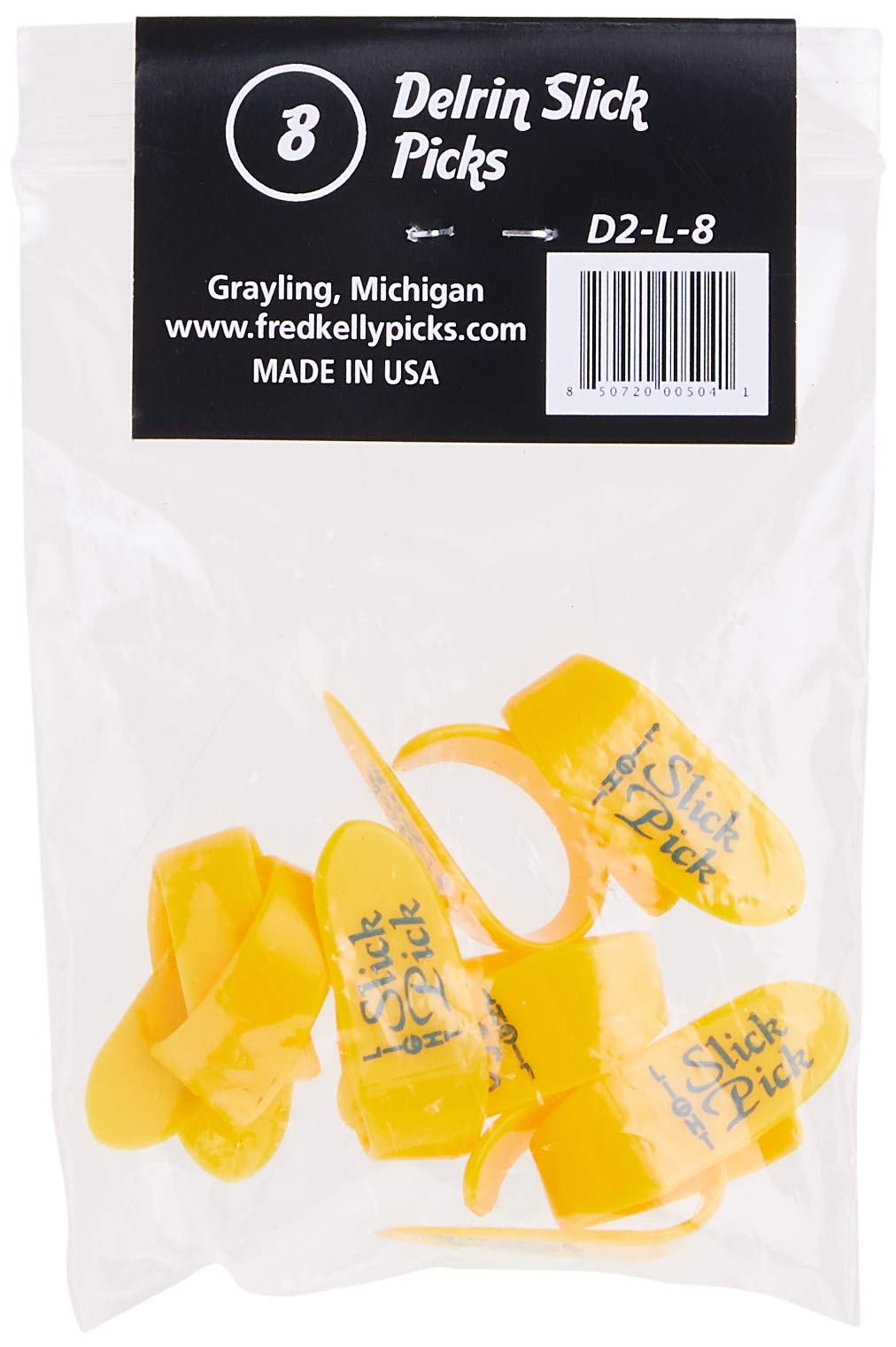 Fred Kelly Picks D2-L-8 Delrin Slick Light Guitar Pick (Pack of 8)
