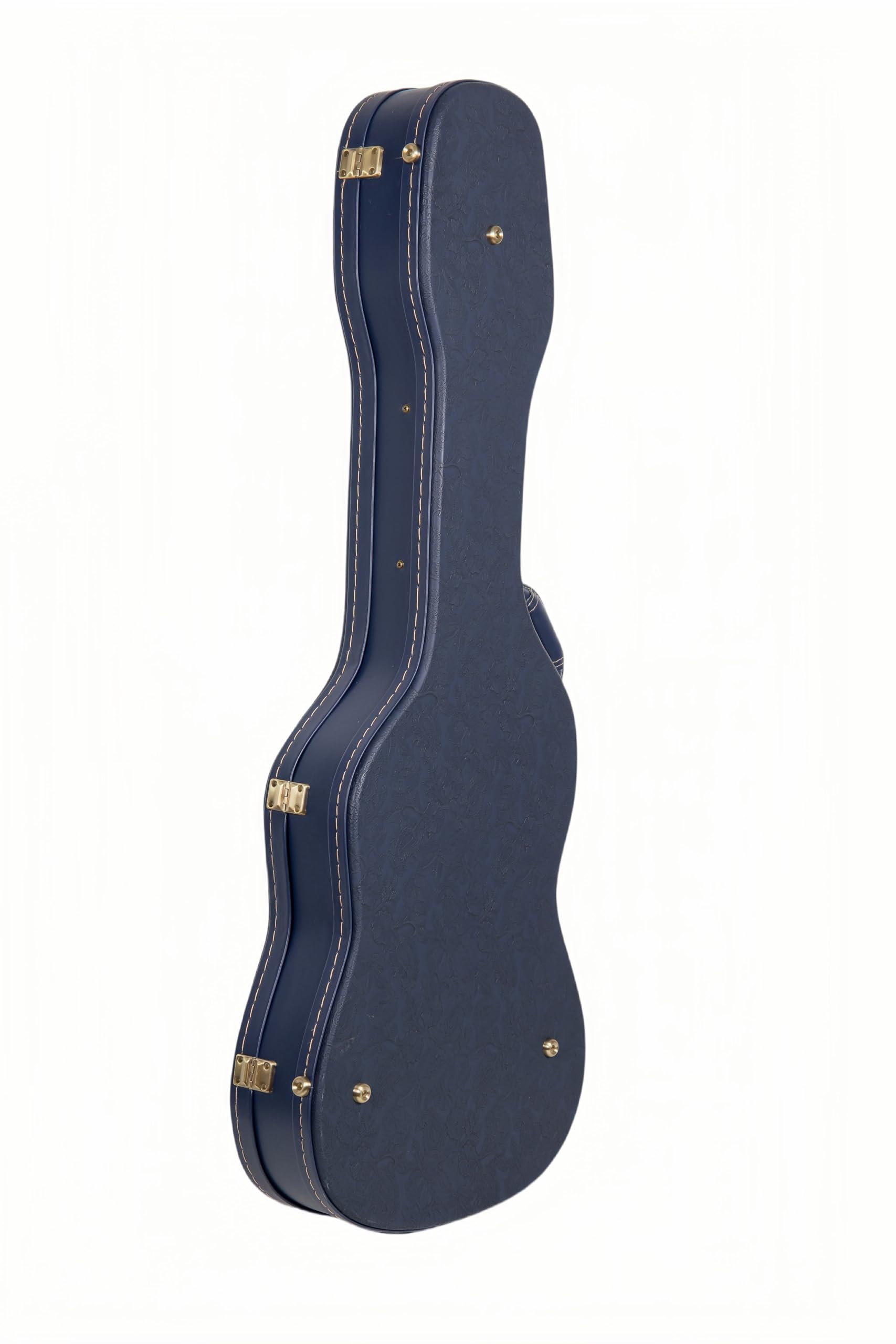 Crossrock Relief Series Electric Guitar Case for Telecaster & Stratocaster Style | Carved Ocean Blue Finish, Deep Scarlett Velve