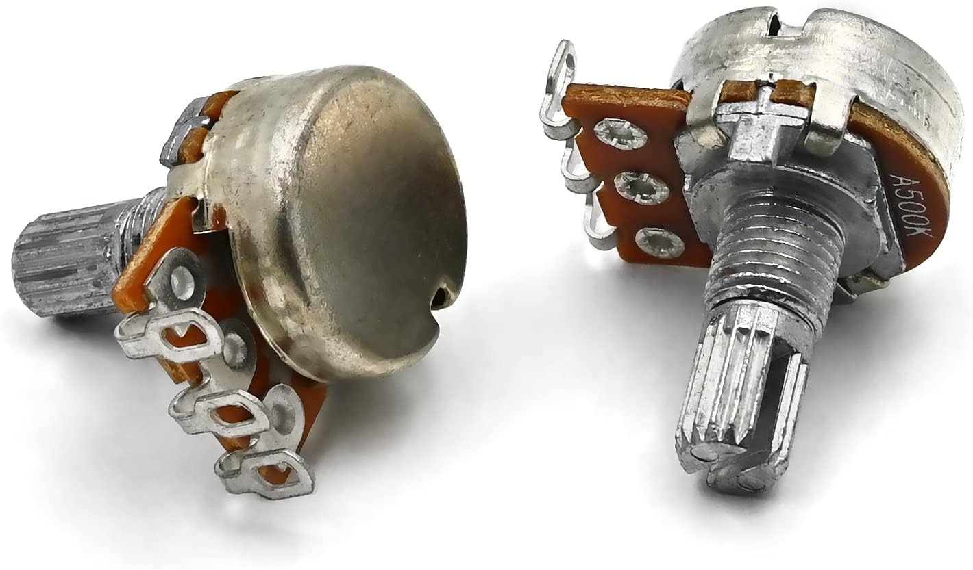 2 Tones 1 Volume 500K Potentiometer with 1 Output Jack Square Plate Split Shaft 2T1V Pots Replacement for LP ST SQ Tele Electric