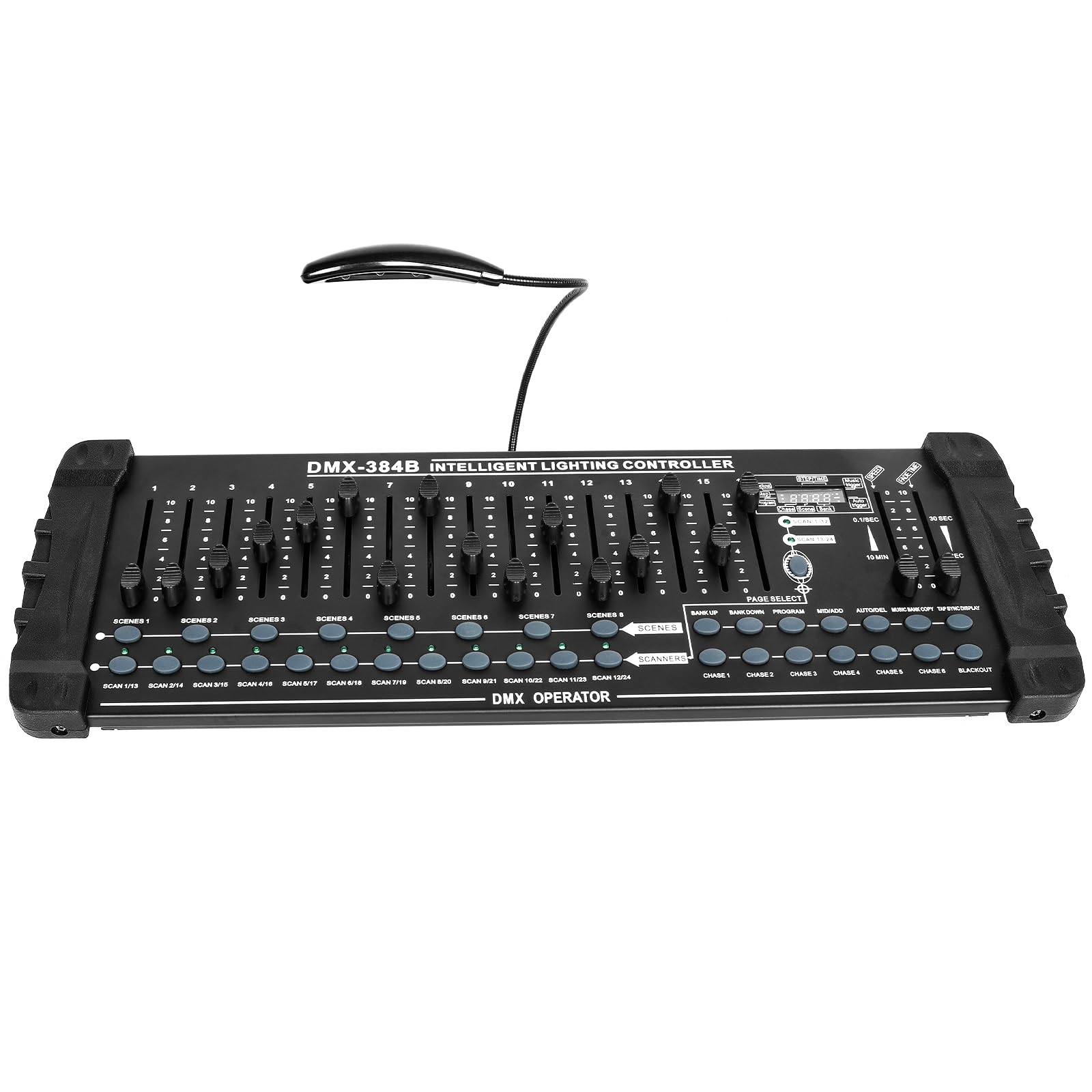 384CH DMX Cotroller DMX512 DJ Controller Use for Program Editing Support 30 Banks 8 Scenes 24 Fixtures Stage Lighting Console fo