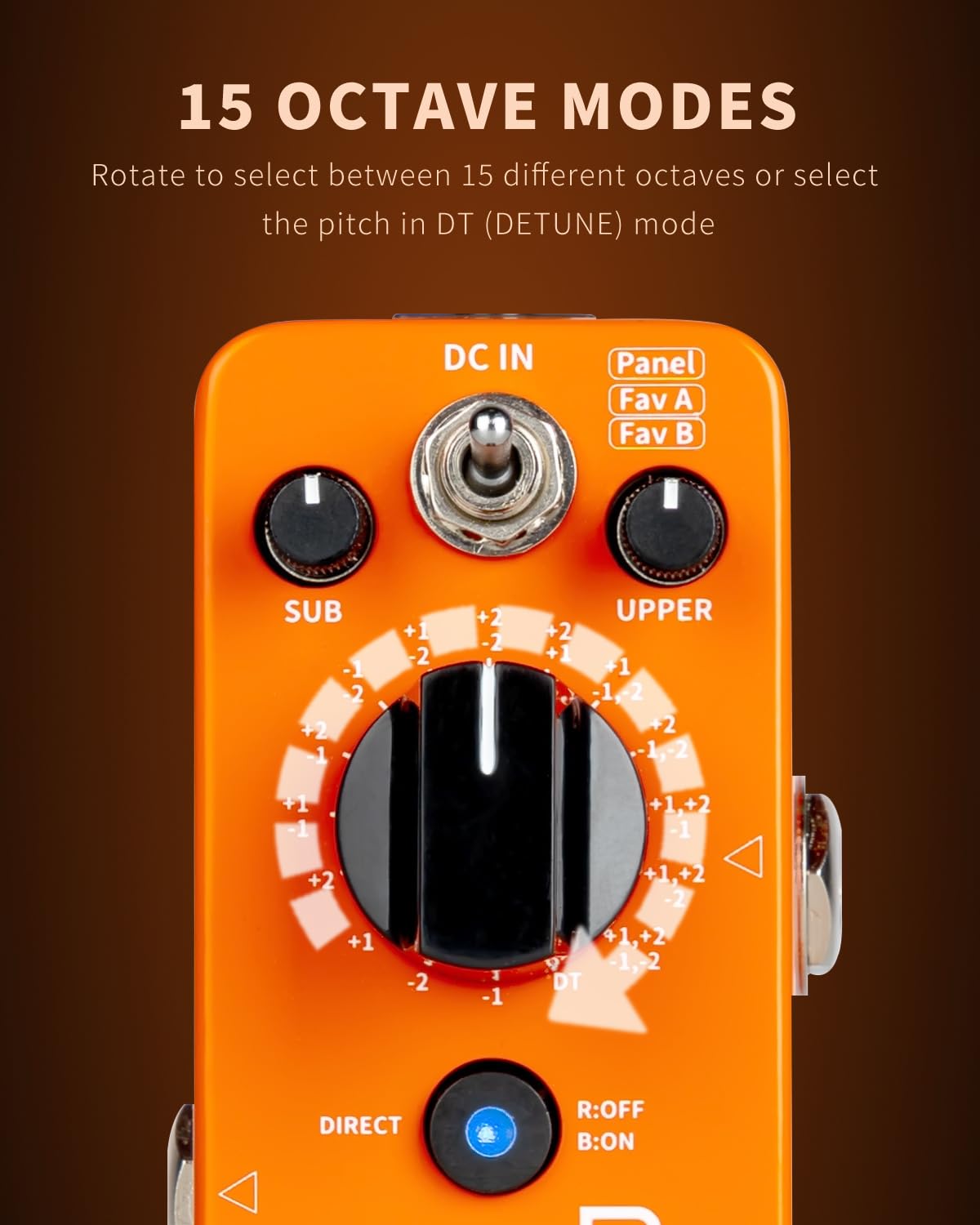 MOOER Purer Octave Guitar Pedal with 15 Octave Modes and 3 Working Modes Switchable Dry Signal