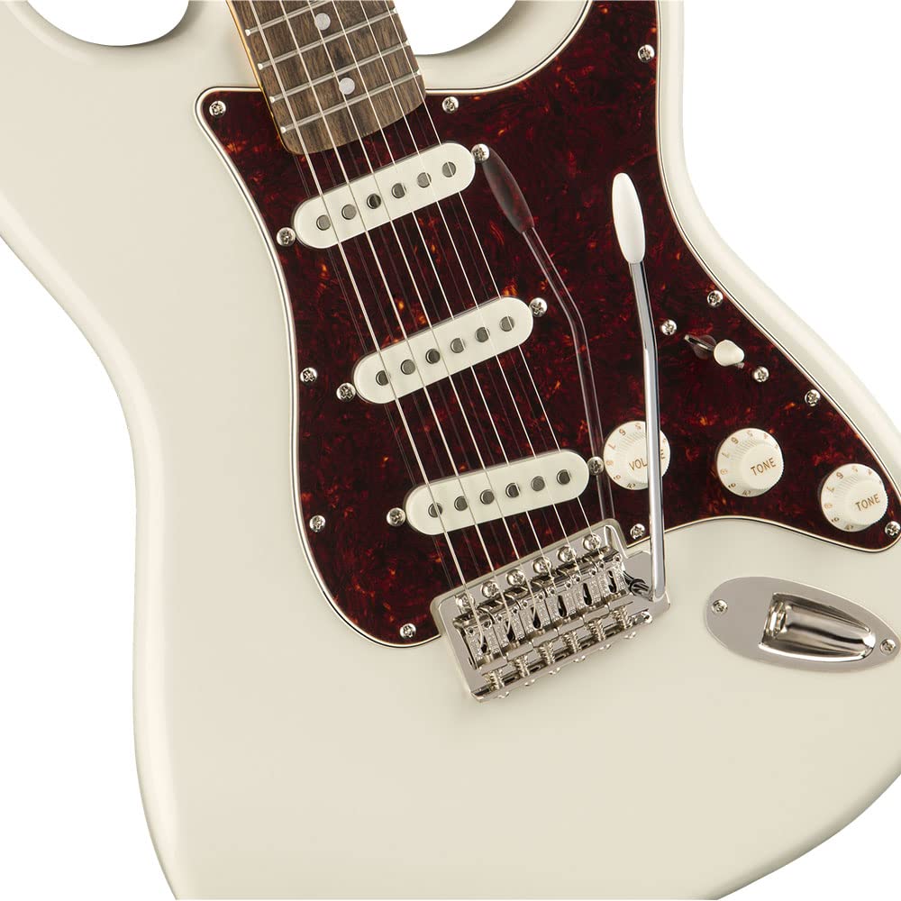 Squier Classic Vibe 70s Stratocaster Electric Guitar, Olympic White, Laurel Fingerboard