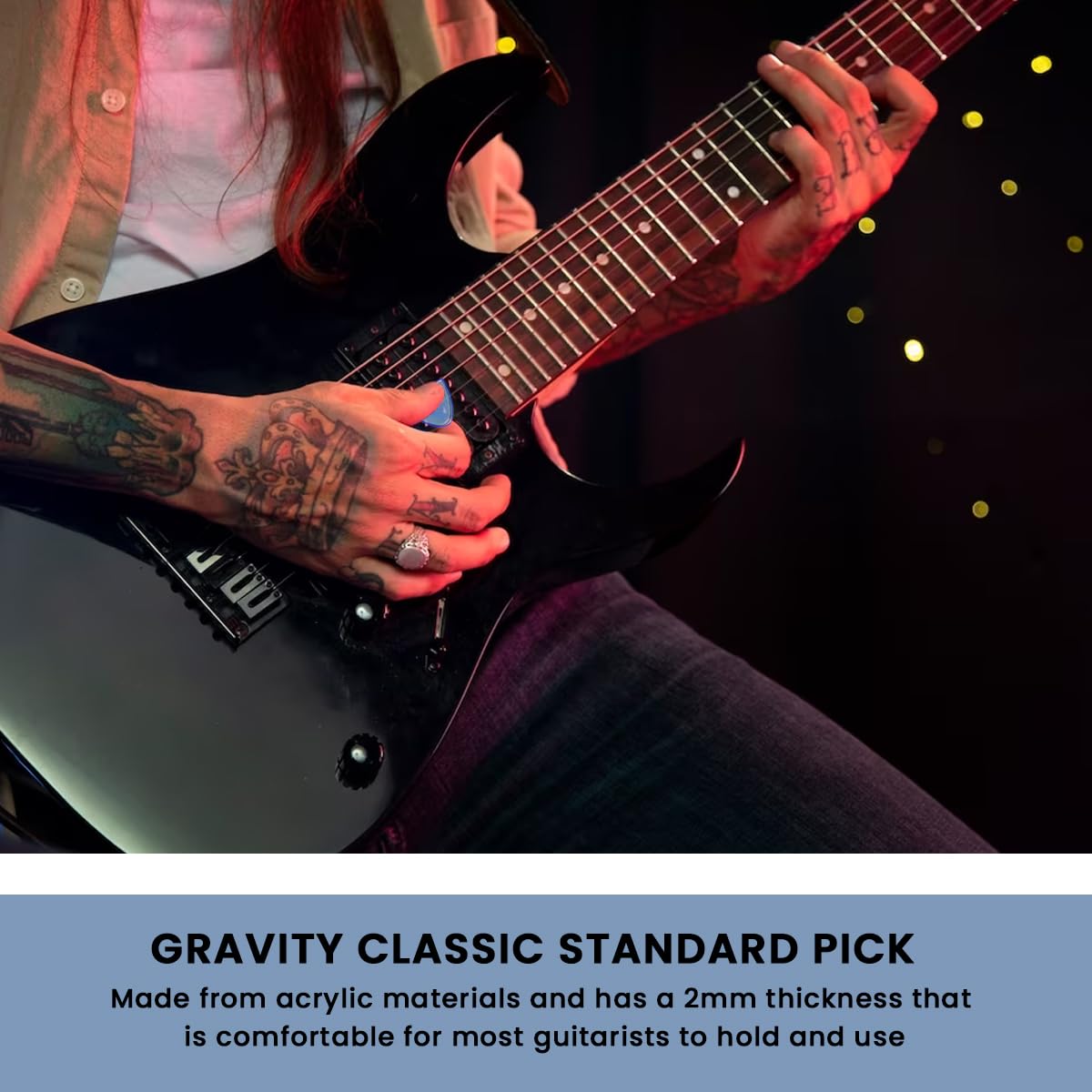 Gravity Picks Classic Guitar Pick - Polished By Professionals - Made Of Acrylic - 2.0mm Thickness - Blue