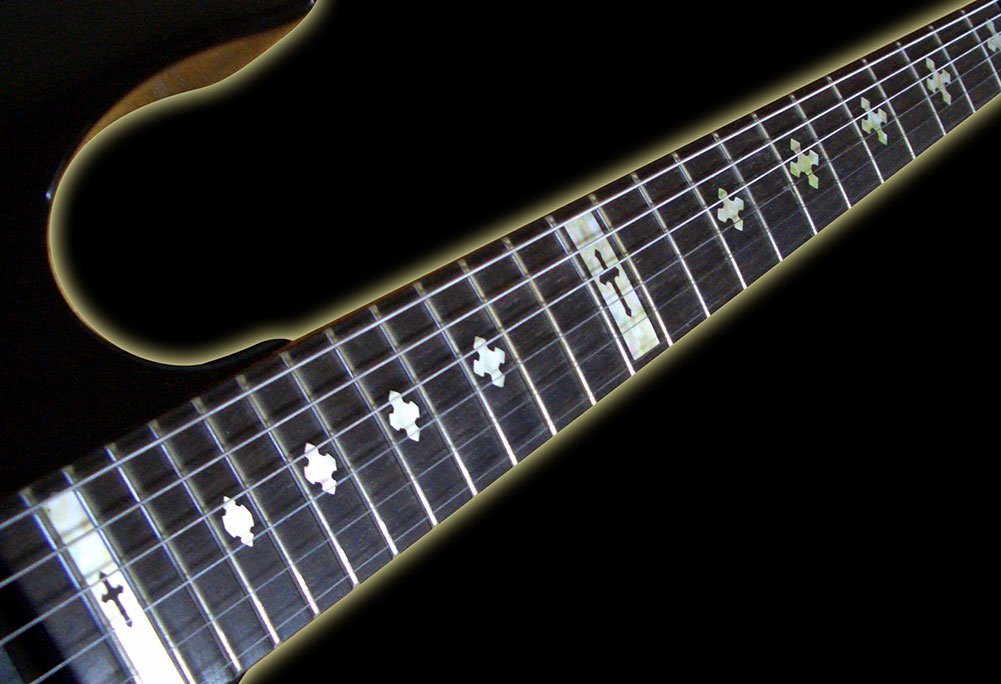 Jockomo Cross White Pearl Guitar Inlay Sticker