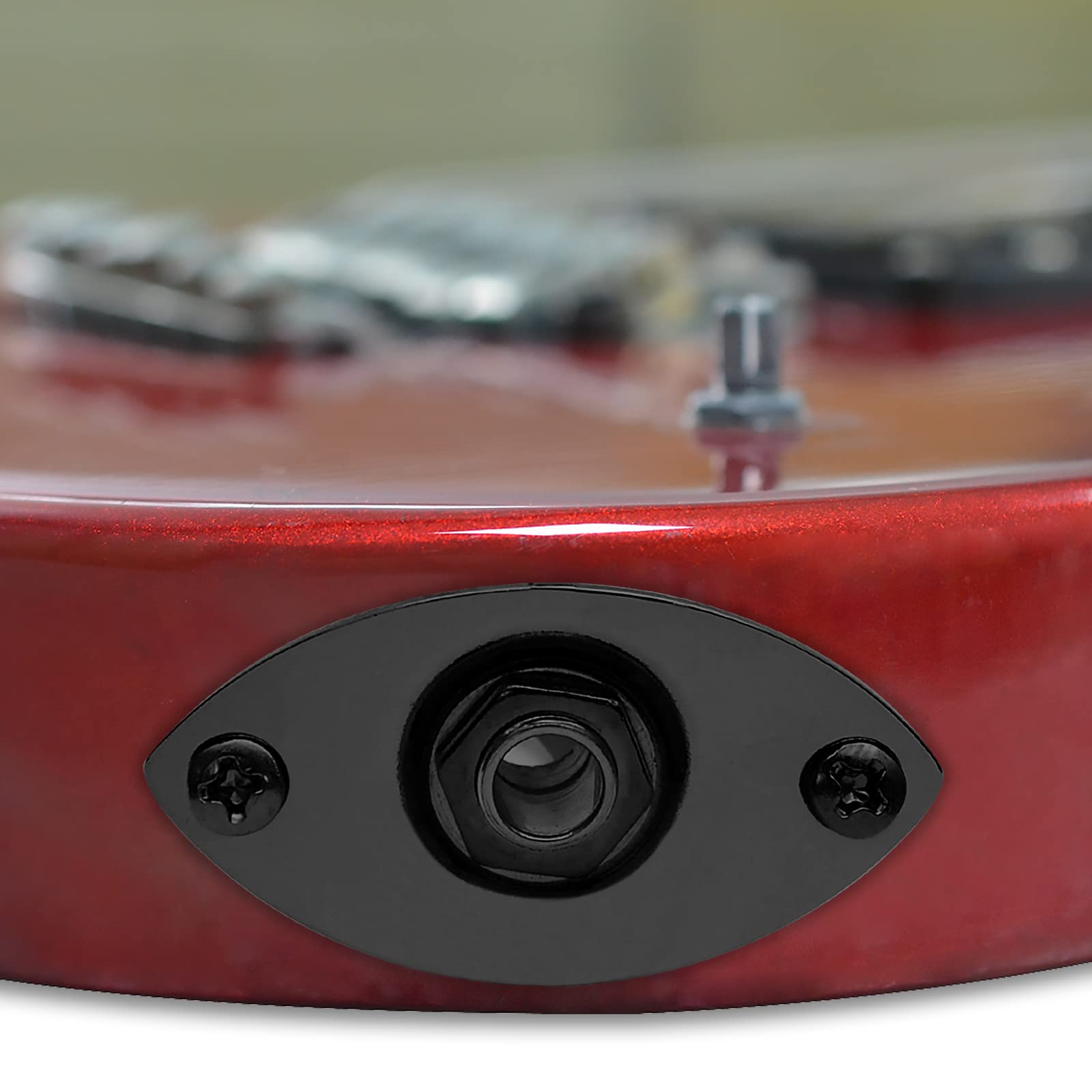 MAXCHEER 1/4 '' Oval Guitar Jack 6.35mm Output Input Plug Socket for Mono Electric Guitar (Black)