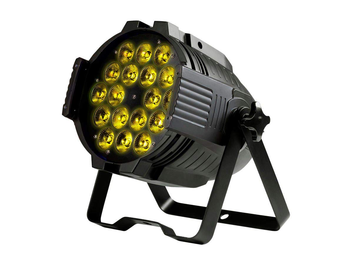 Monoprice Stage Wash PAR Stage Light - RGBWA-UV, 18x 18-Watt LEDs, 6-Channel and 10-Channel DMX Modes - Stage Right Series