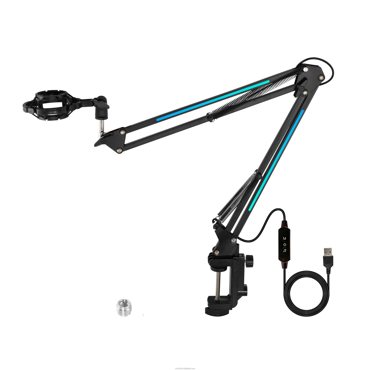 Shopee Overhead Rgb Microphone Arm Stand,Mic Arm With Rgb Light For Studio Recording & Broadcasting,Rotatable Suspension Boom Sc