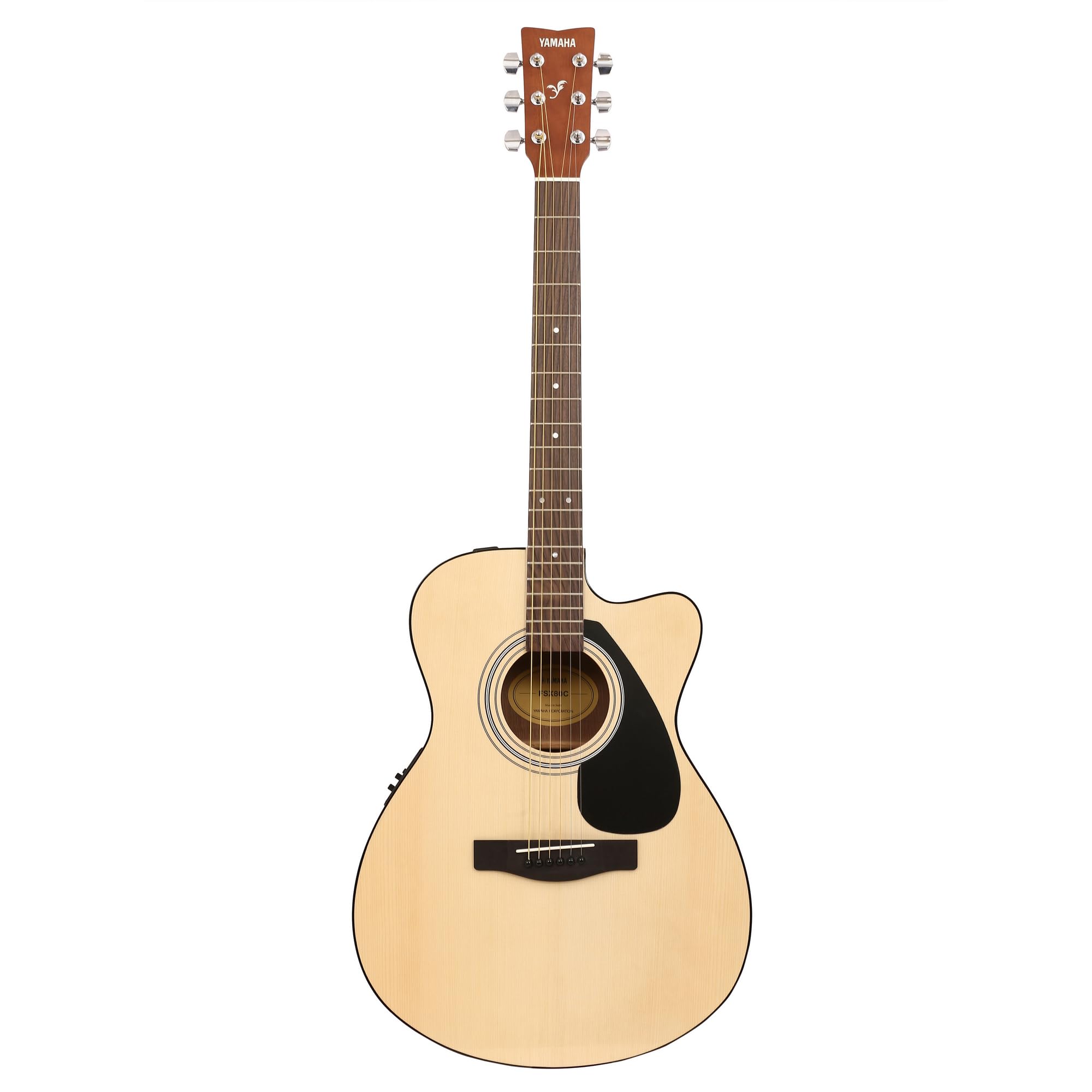 Yamaha Fsx80C Semi-Acoustic Cutaway Guitar  Natural Finish, 6 Strings, Full-Size, Built-In Pickup, Rich Tone, Comfortable Playab