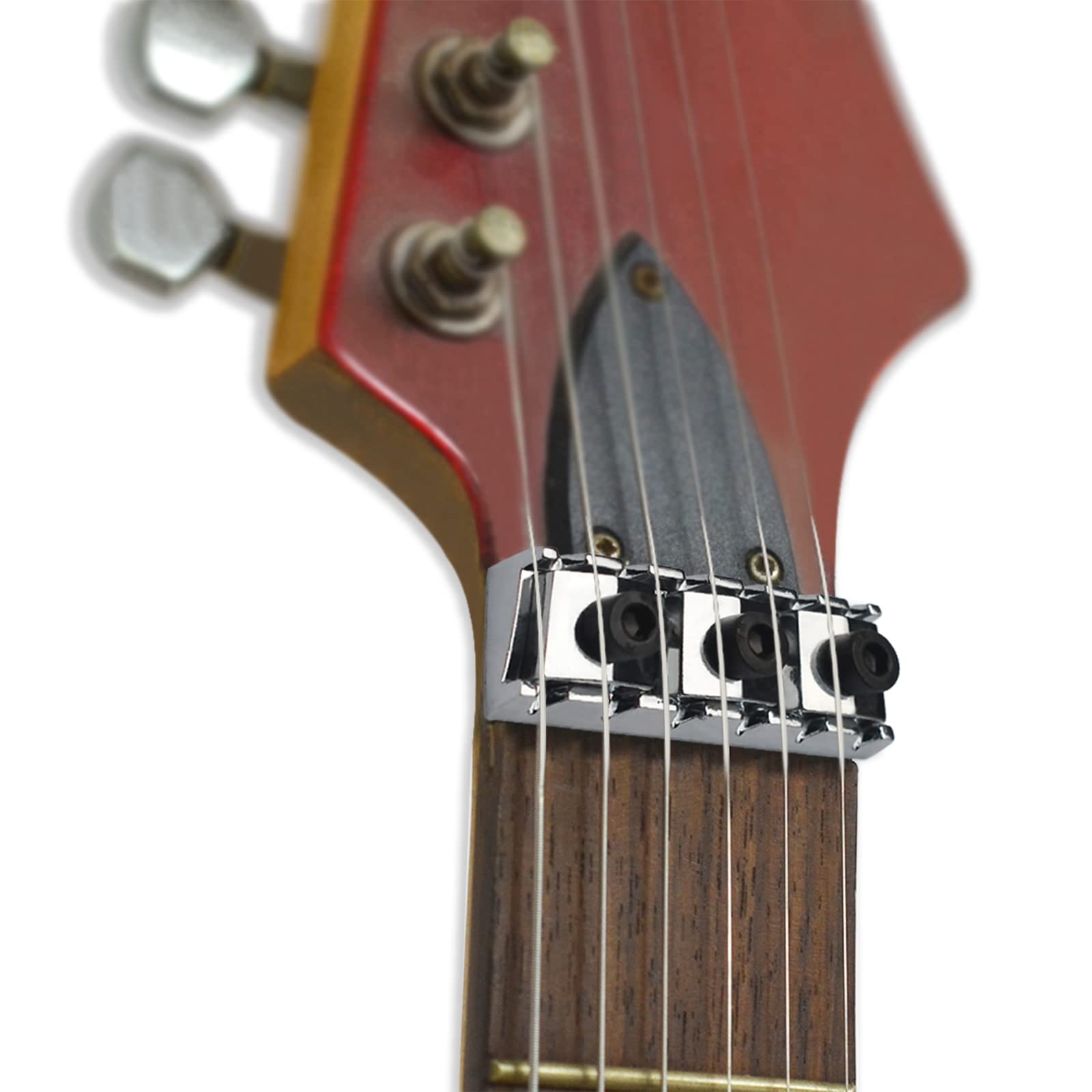 SAPHUE 42MM Guitar Tremolo Bridge Locking Nut 1-11/16 ''for Floyd Rose Style Electric Guitar Tremolo Bridge Lock System (Chrome)