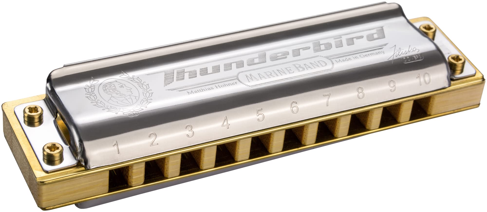 Hohner Inc, USA Thunderbird Low Tuned Harmonica, Key of F (M2011BXL-F)