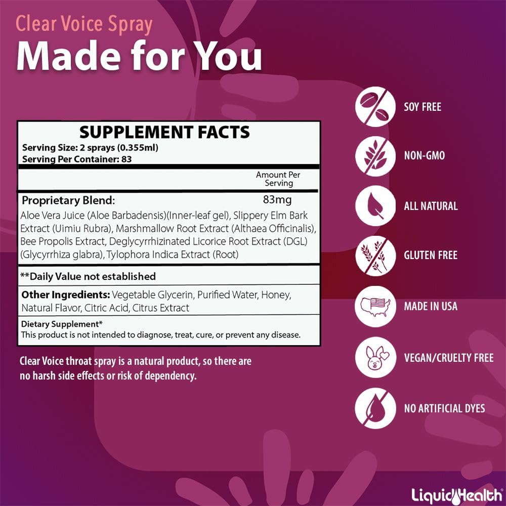 Clear Voice Vocal Spray, Strawberry Lemonade - 2 Pack