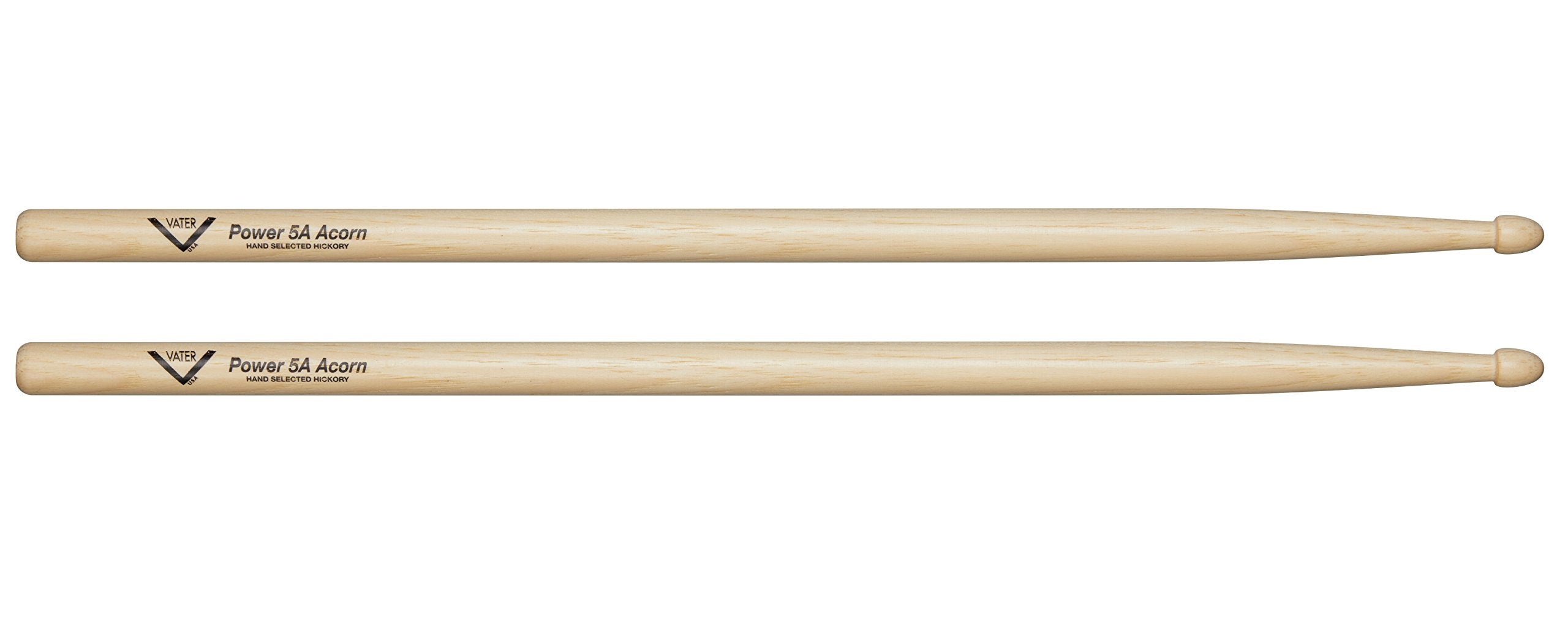 Vater 5A Power Acorn Tip Hickory Drumsticks, Pair