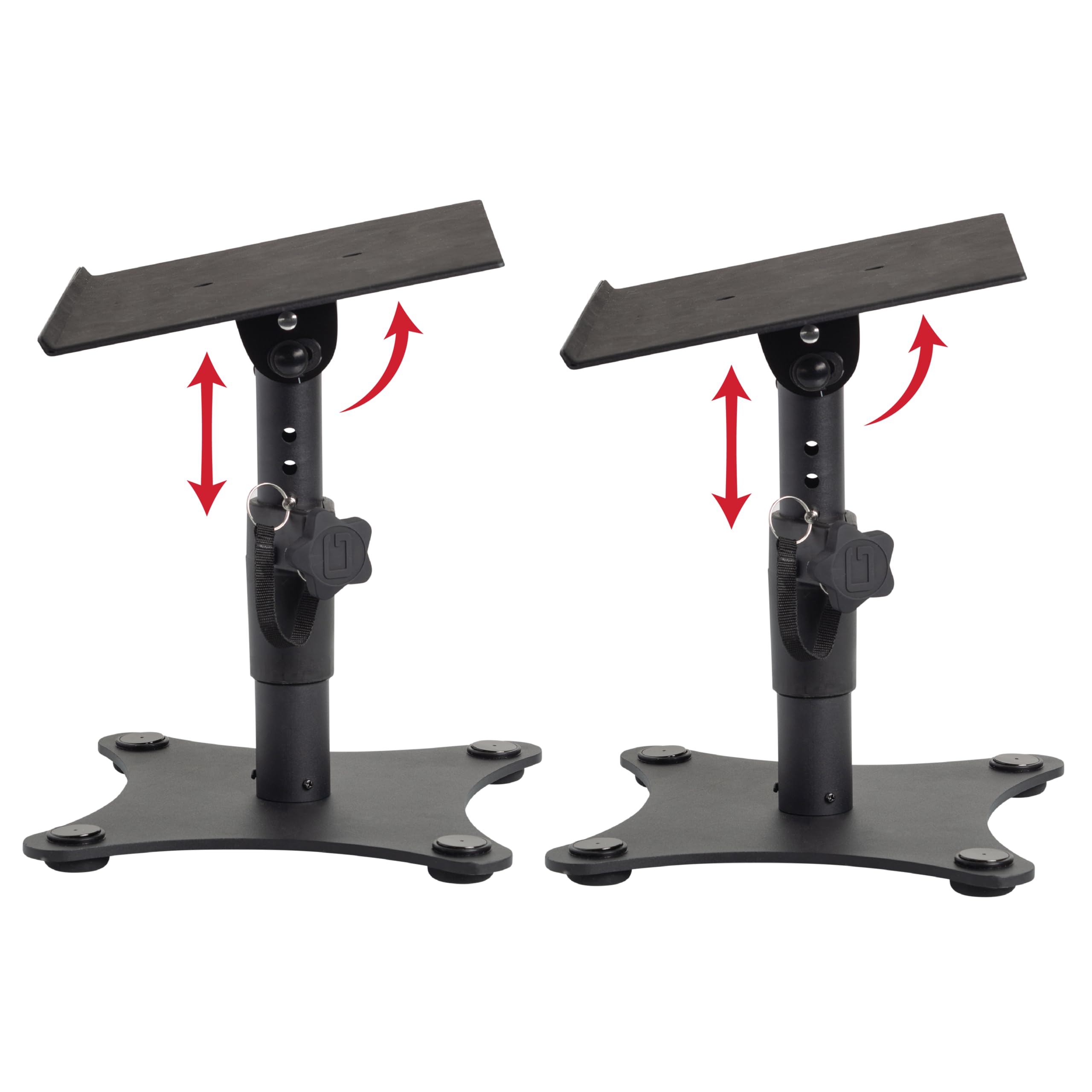 Gator Frameworks Desktop Studio Monitor and Speaker Stands with EVA Foam Padded Surface, Angle Adjustable from 0 to 15 - Set of 