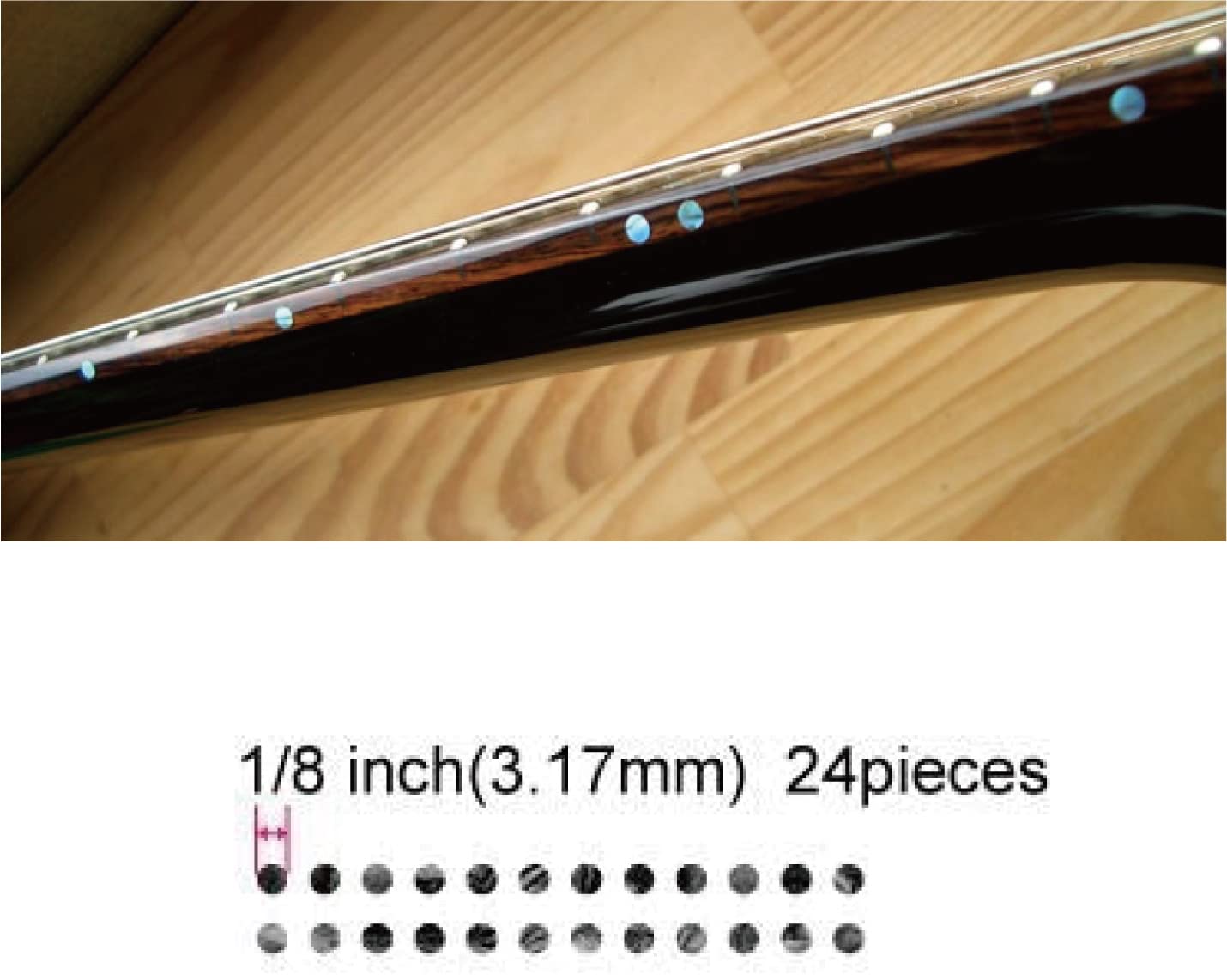 Inlay Sticker Fret Markers for Guitars & Bass - 1/8'' Small Side Marker Dots - Abalone Blue