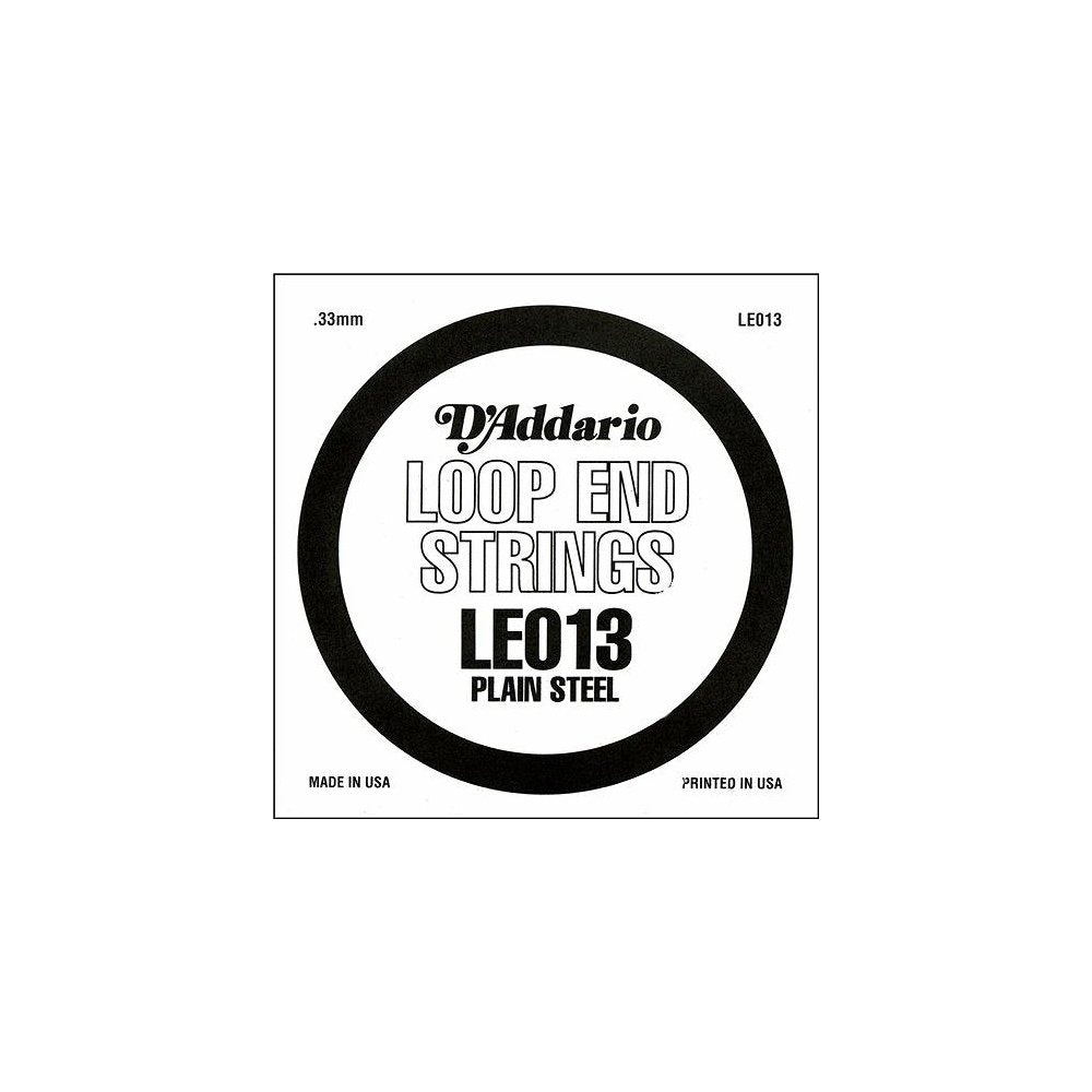 DAddario LE013 Plain Steel Loop End Single String, .013