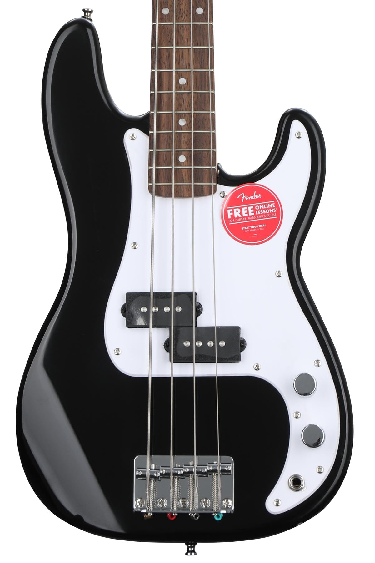 Fender 4 String Bass Guitar, Right, Black, 3/4 size (0370127506)