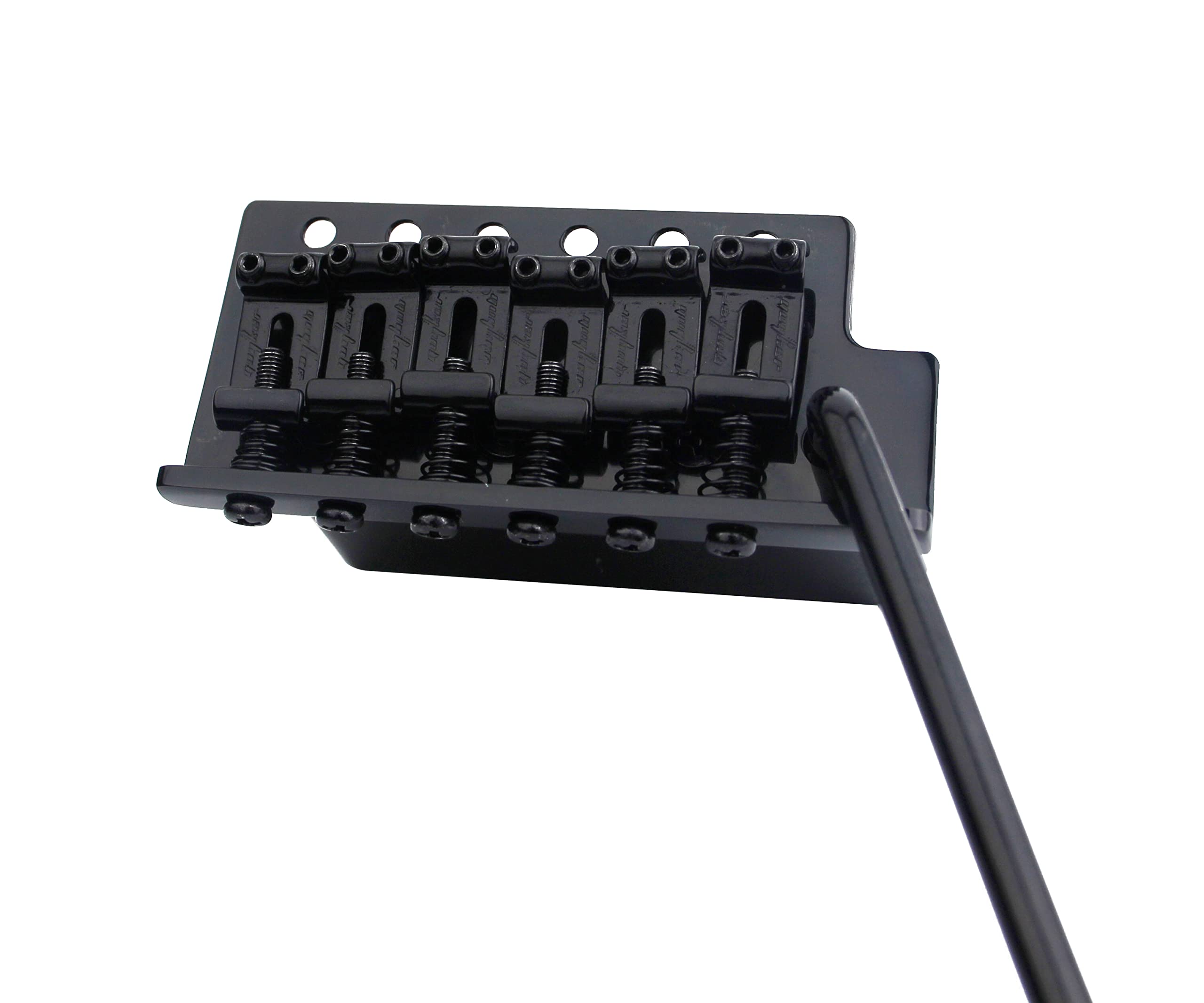 Guyker Tremolo Bridge Vintage Bent Steel Saddles and Zinc Block Compatible with Start ST Electric Guitar (GG-1004, Black)