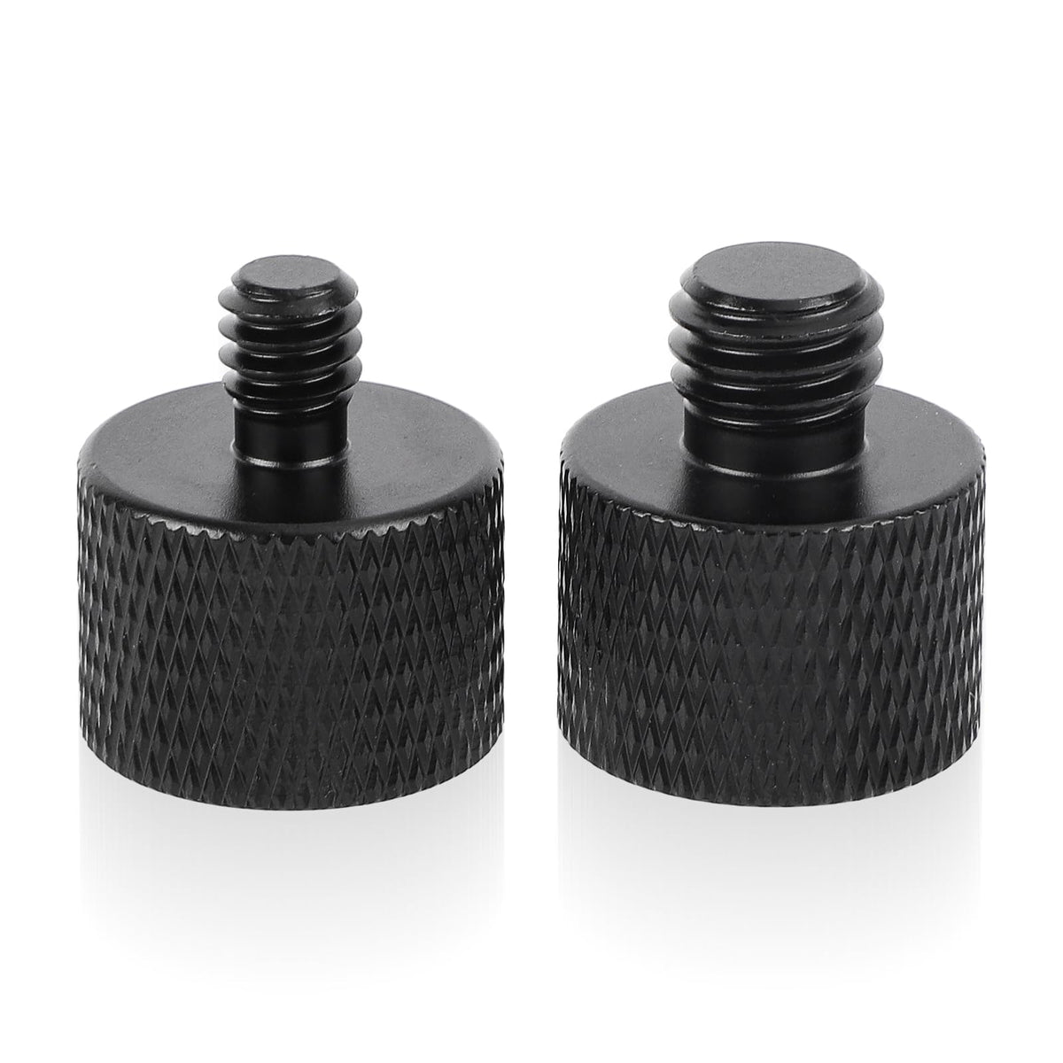 2Pcs Mic Stand Adapter, Black Aluminium Alloy Camera Stand Adapter 5/8 To 1/4 Adapter And 5/8 To 3/8 Adapter Mic Screw Adapter M