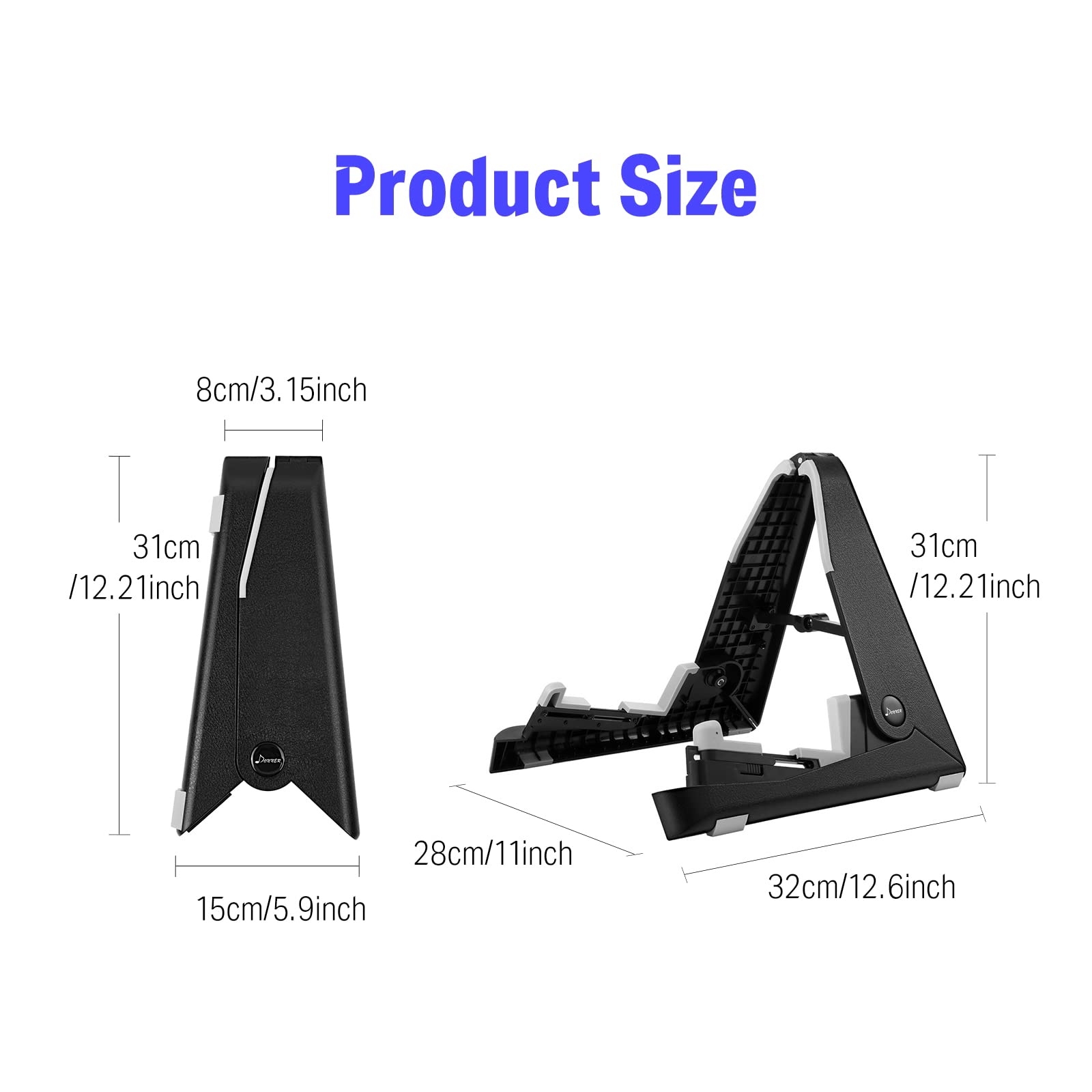 Donner Guitar Stands, 2 Packs Foldable Lightweight Guitar Stands Holder for Acoustic Electric Guitar Bass Ukulele, DS-2 (Black)