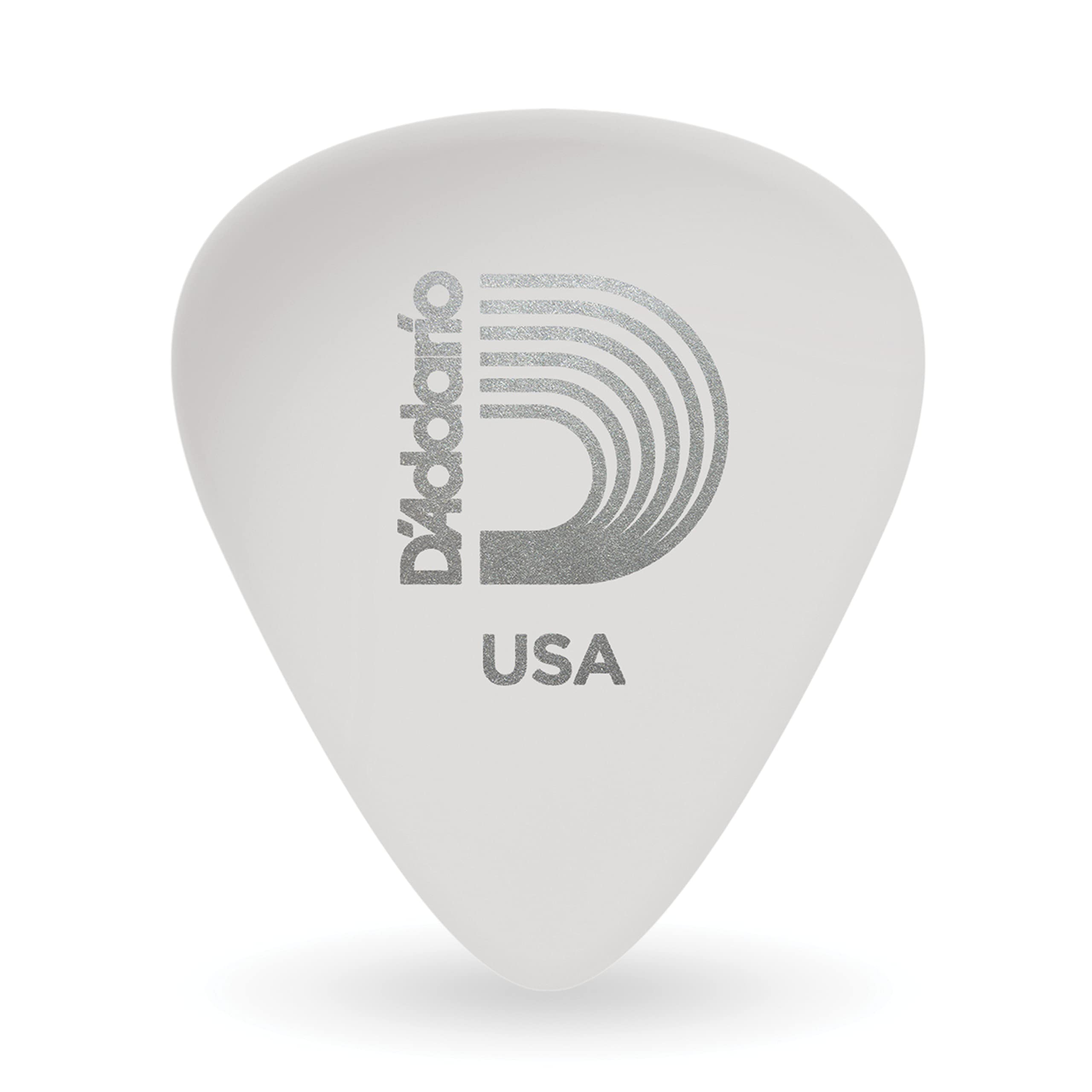 D'Addario White-Color Celluloid Guitar Picks, 100 Pack, Heavy