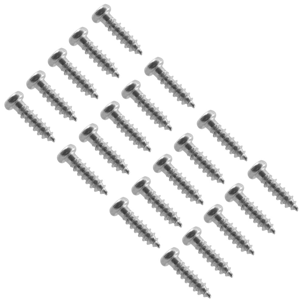 Seismic Audio - Saga03-20Pack - Chrome Replacement Screws For Bass Guitar Pickguard Covers And Luthier Projects - 20 Pack