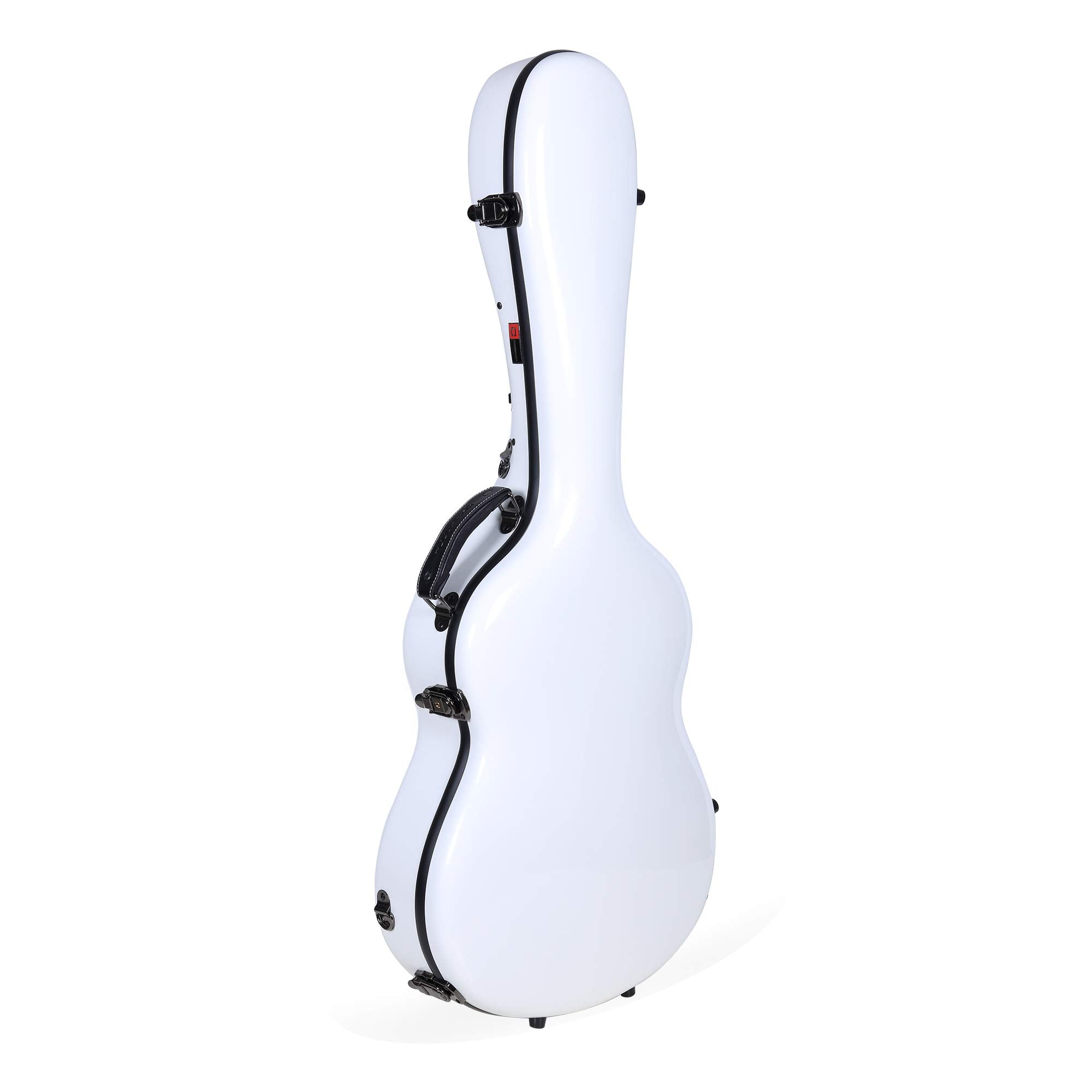 Crossrock 4/4 Full Size Backpack Style Fiberglass Hardshell White Classical Guitar Case