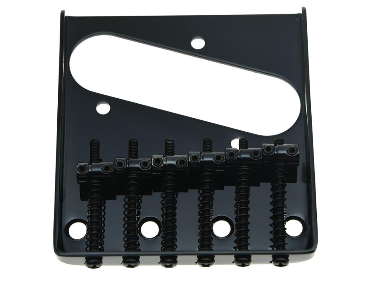 KAISH Black Vintage Style Tele Ashtray Electric Guitar Bridge with 6 Barrel Saddles for Telecaster