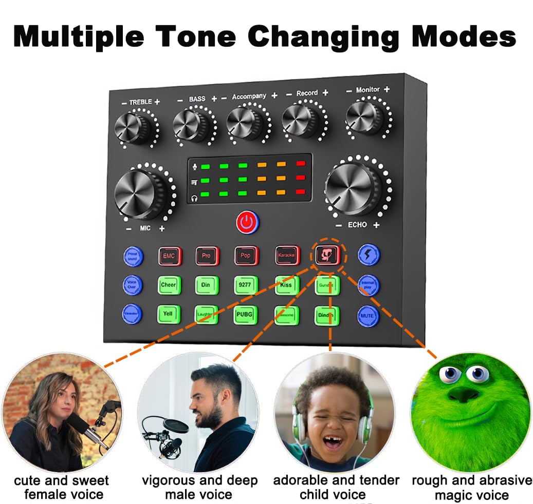 Podcast Equipment Bundle, BM-800 Mic Kit with Live Sound Card, Podcast Microphone Bundle with Studio Microphone, Recording Studi