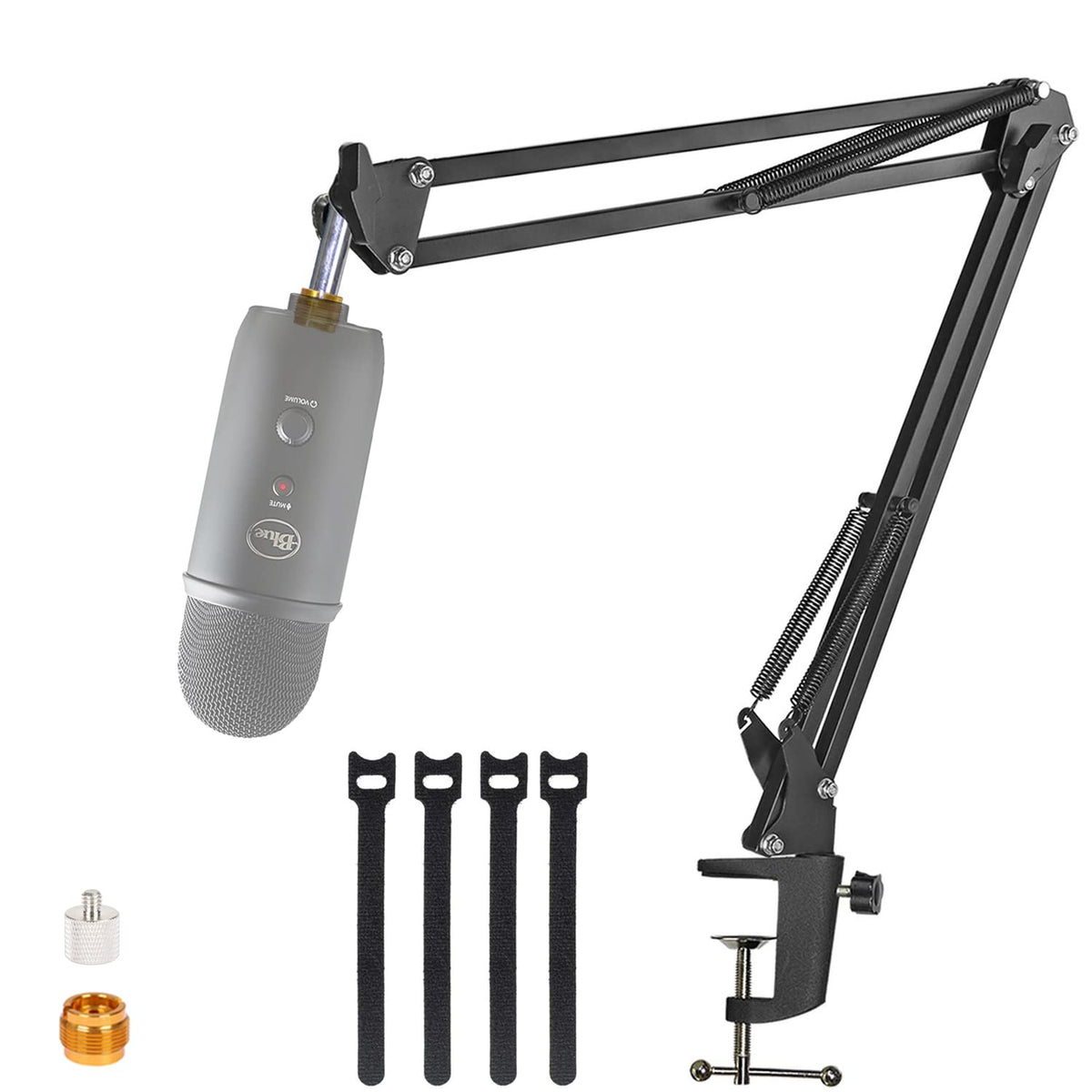 For Blue Yeti Microphone Boom Arm, Yuzuhome Adjustable Suspension Blue Yeti X And Blue Yeti Nano Mic Stand With 3/8'' To 5/8'' A