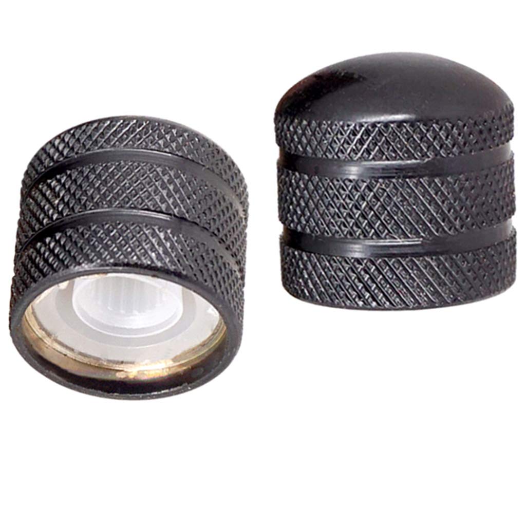 JD Electric Guitar Bass Dome Knobs Metal Volume Tone Control Knobs Turn Buttons O-Ring Pack of 4 (Black)