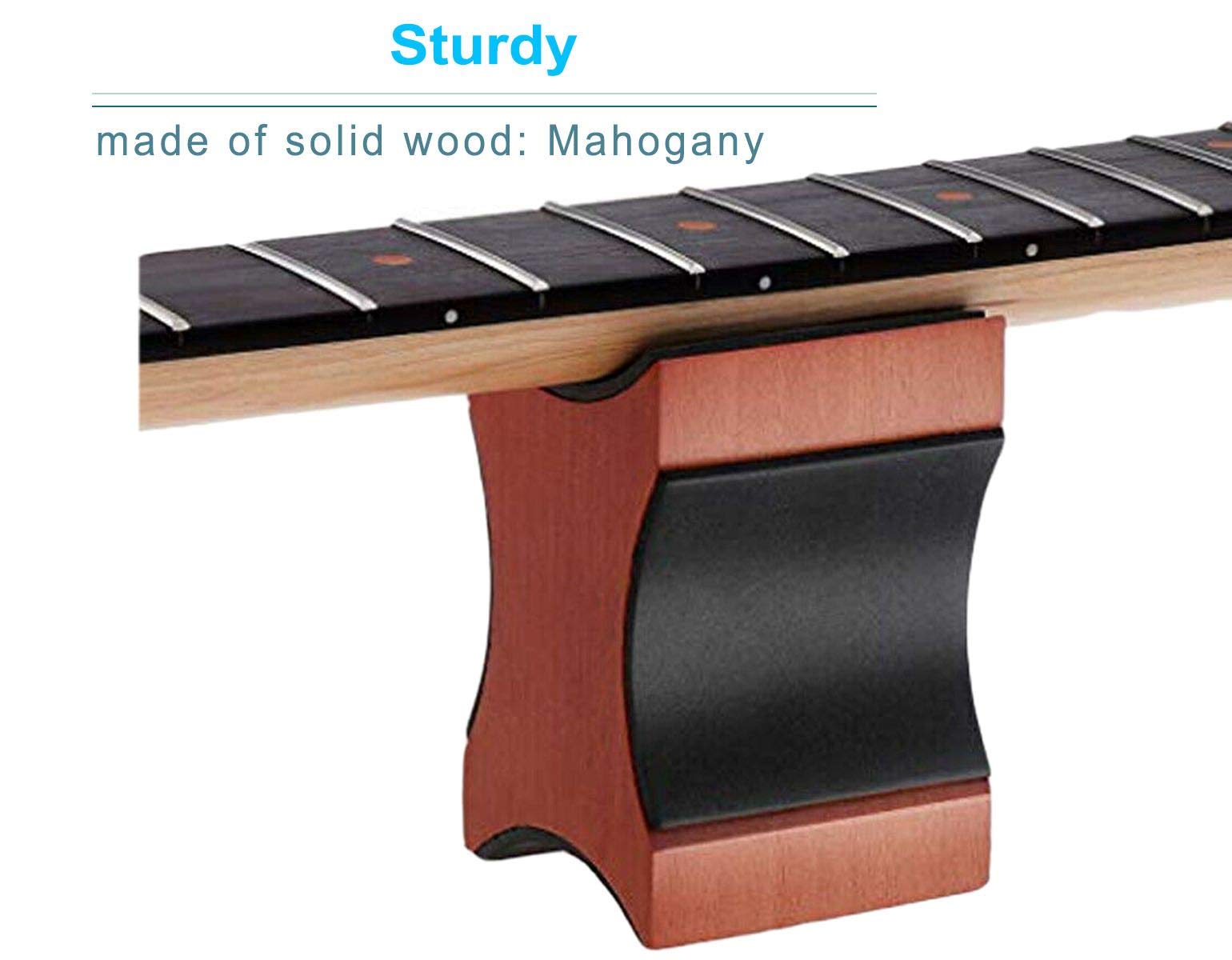 Guitar Neck Rest, Electric Acoustic & Bass Guitar Support Pillow for Changing Strings, String Instrument Wooden Neck Craddle, Lu