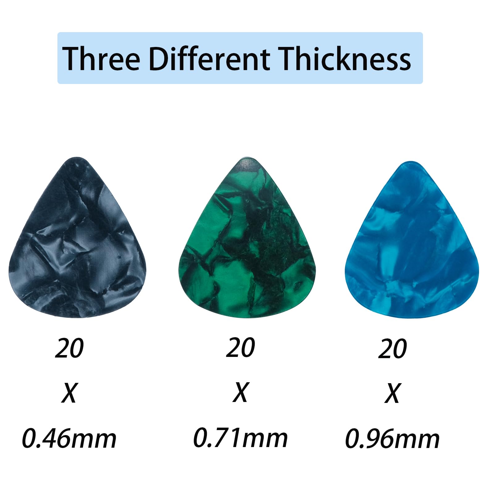 harpfeas 60 PCS Guitar Picks, 3 Different Thickness Abstract Art Colorful Celluloid Guitar Pick Plectrums For Bass, Electric, Ac