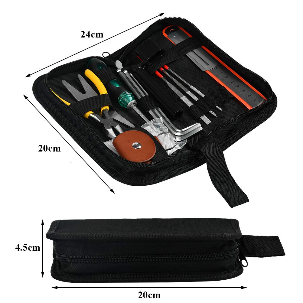 TIMESETL Guitar Repairing Tool Kit with Wire Plier, String Organizer, Fingerboard Protector, Hex Wrenches, Files, String Action