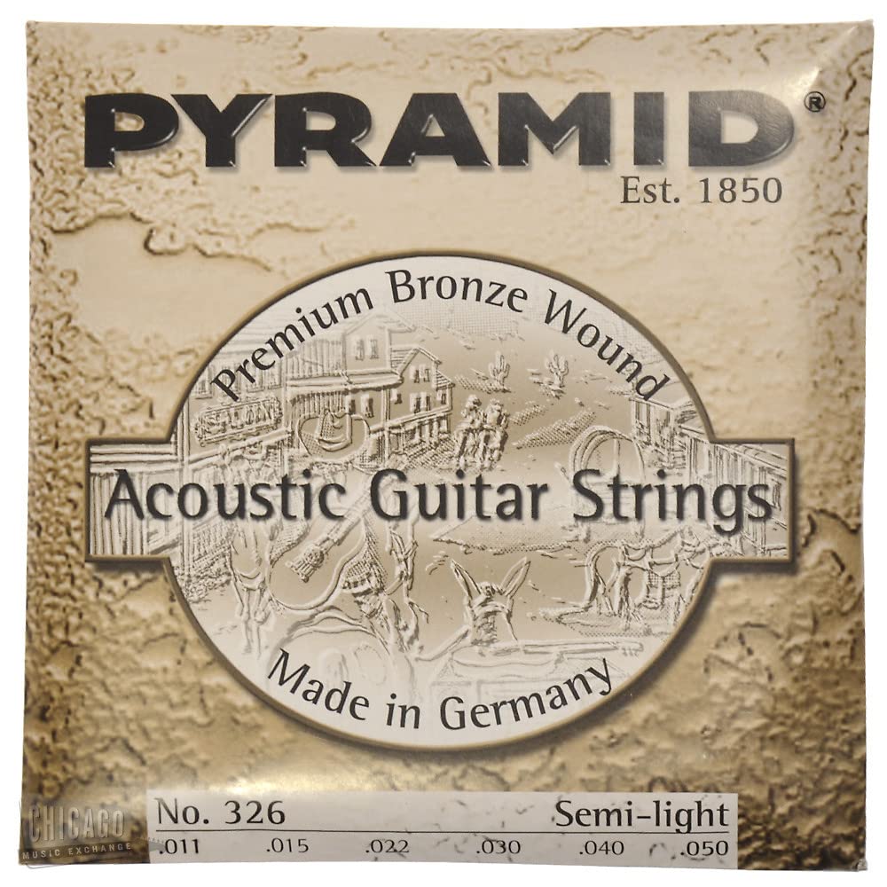 Pyramid Acoustic Guitar Strings Premium Phosphor Bronze Semi- Light 11-50 (Model 326 100)