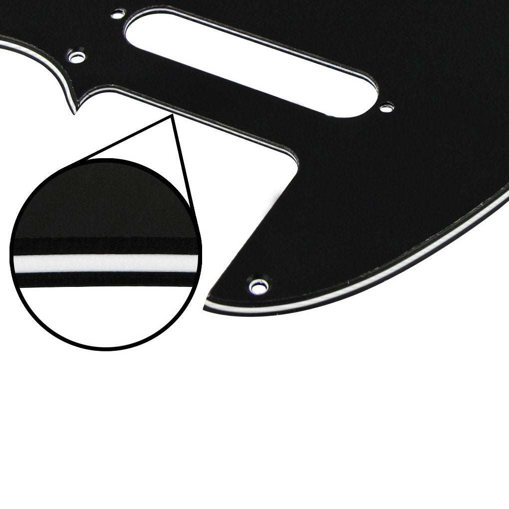 IKN 3Ply Black 8 Hole Guitar Tele Pickguard Plate with Screws Fit Fender Nashville Telecaster Pickguard Replacement