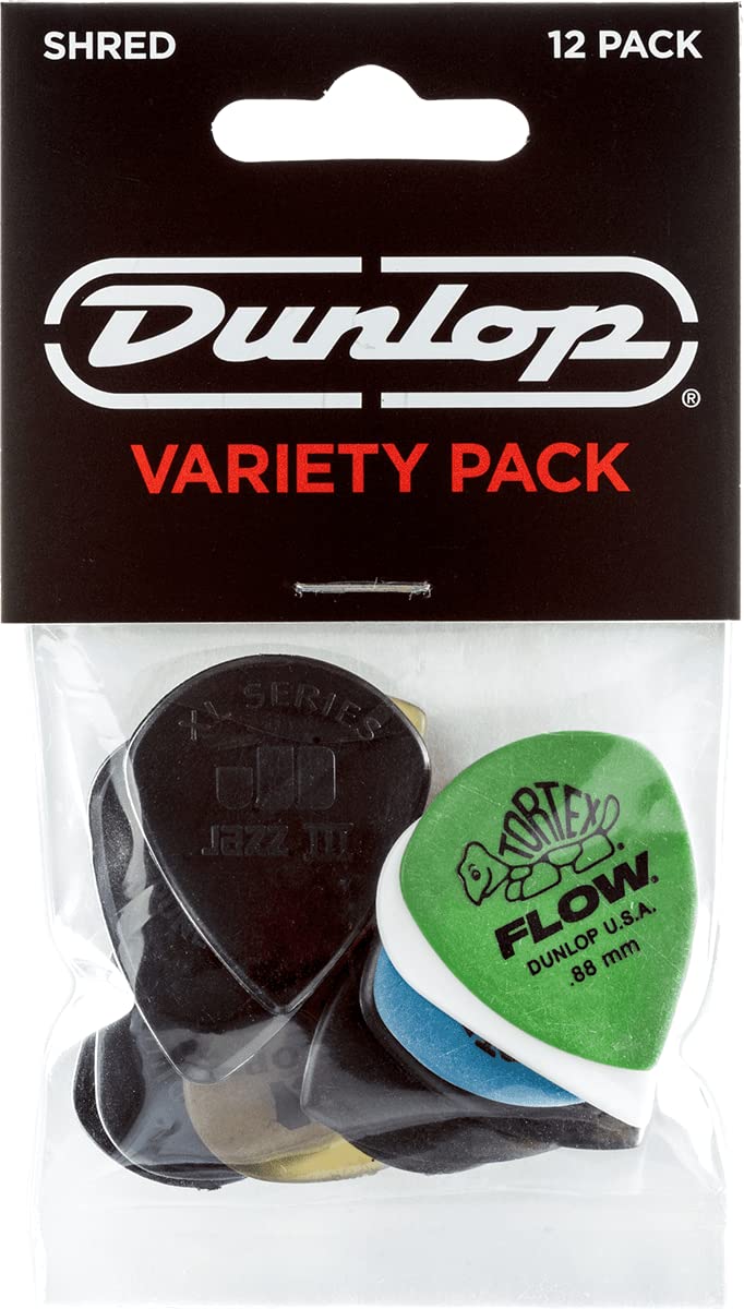 Jim Dunlop Shred Variety Pack Guitar Picks, 12 Pack