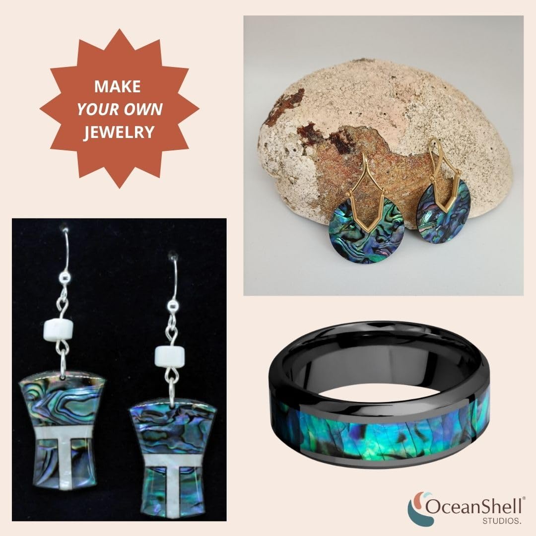 Abalone Shell Inlay Veneer for DIY or Professional Inlay Embellishments - Sustainable New Zealand Paua Natural- With 3M Double S