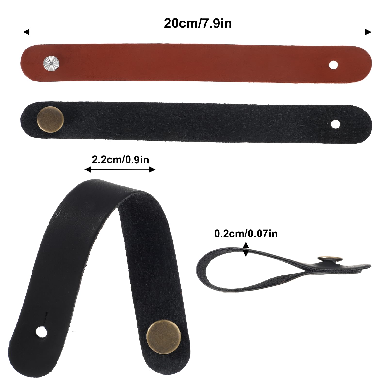 6PCS Leather Guitar Neck Strap Button, Acoustic Guitar Strap Lock Adapter, Leather Guitar Strap Button, Guitar Strap Button Lock