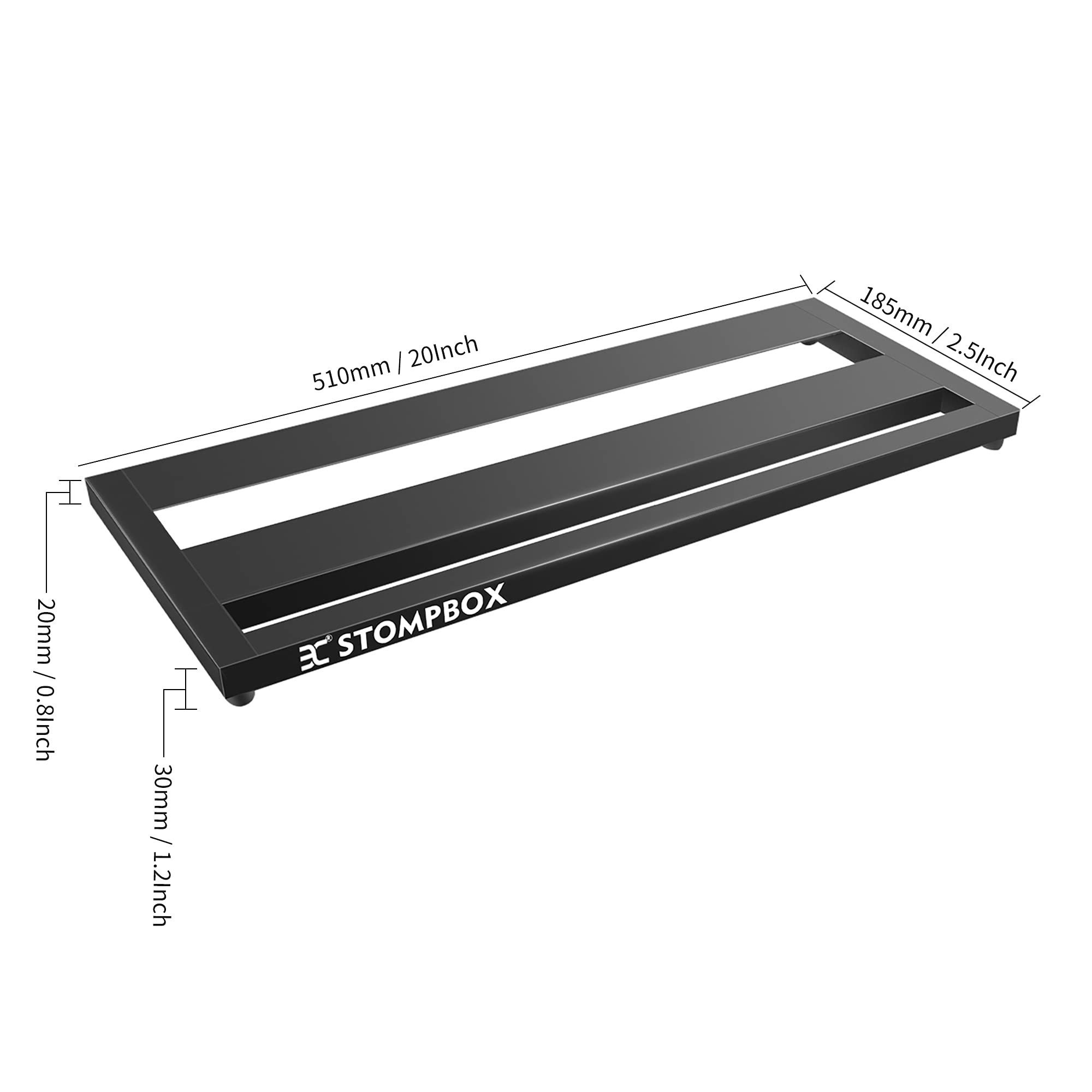 EX Guitar Pedal Board Aluminum Alloy 1.24lb Super light Effect Pedalboard 20''x7.3''