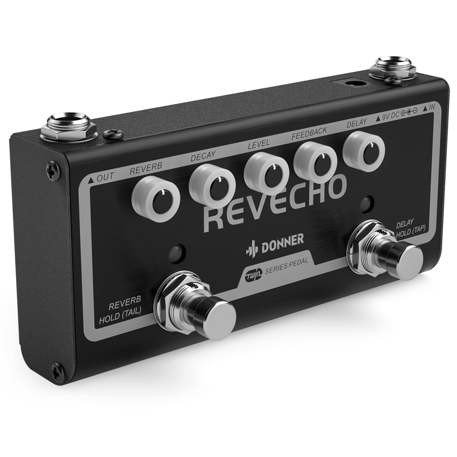 Donner Reverb Delay Pedal 2 in 1 Effects for Electric Guitar, Pedalboards, Revecho Pedal, 2 Modes with Tap Tempo Delay Guitar Ef