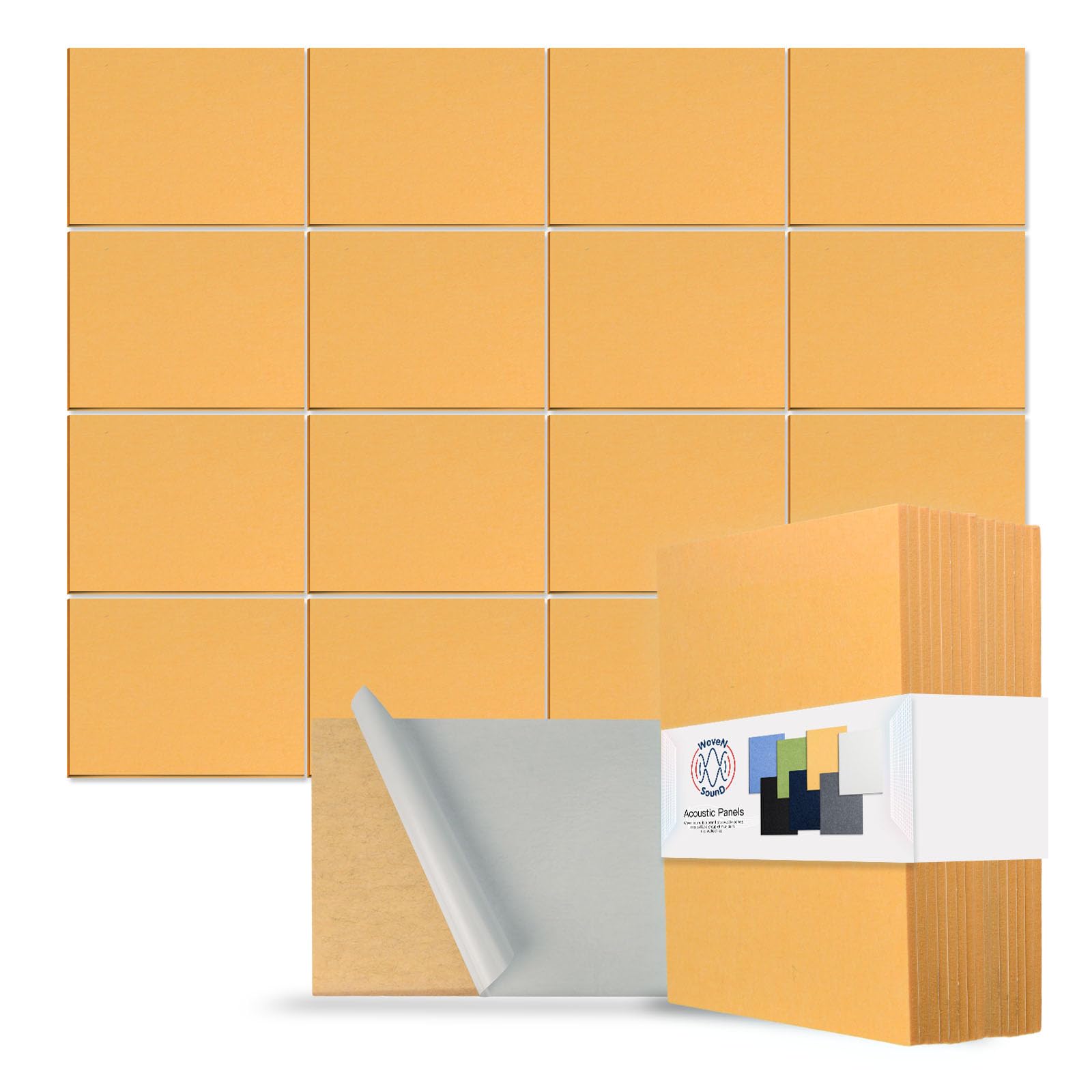 Woven Sound Large Acoustic Panels, High Density, Sound Dampening, Decorative Noise Blocker Felt Wall Tiles For Ceilings, Home Of