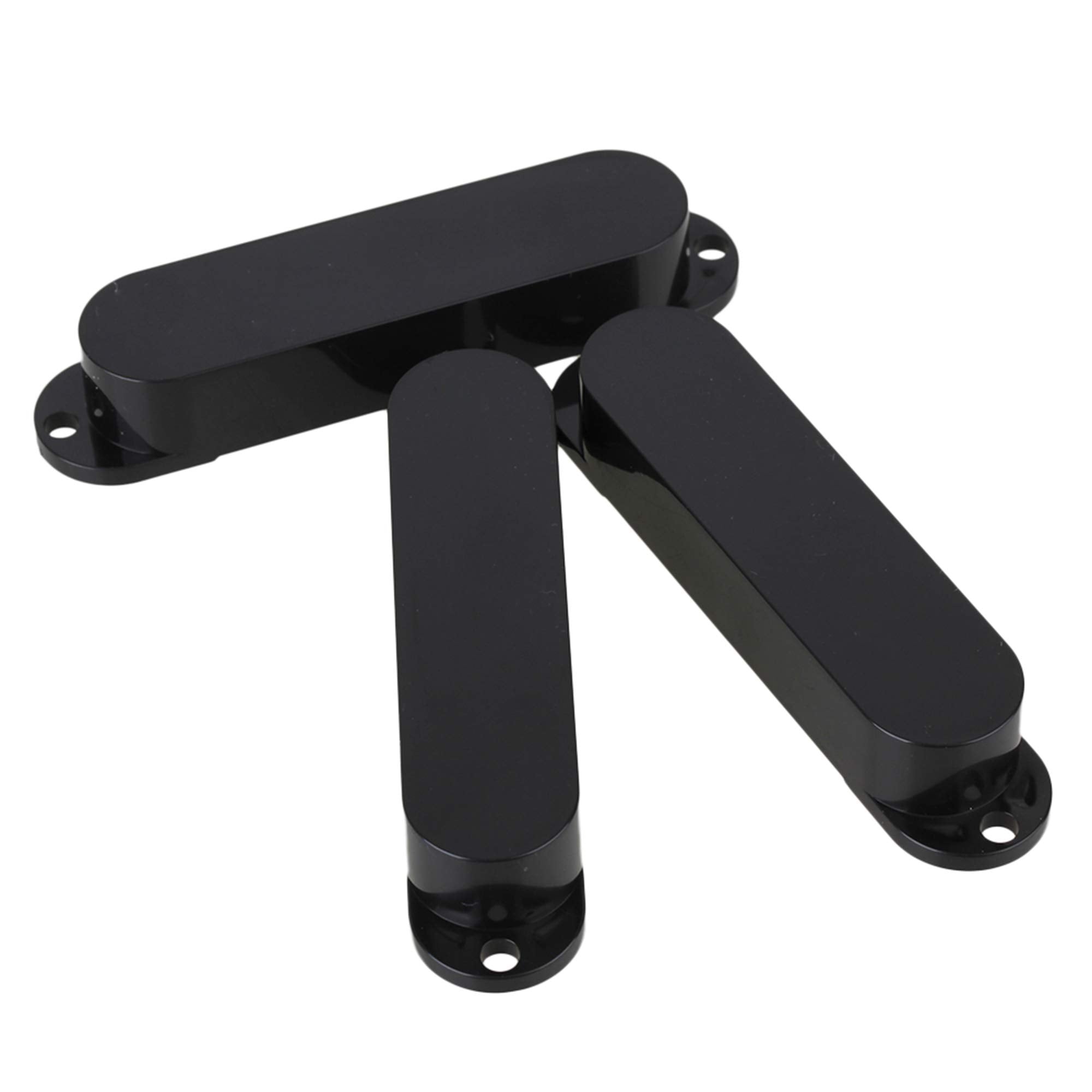 Lovermusic 82mm Black Plastic Closed Shell Electric Guitar Single Coil Pickup Covers Pack of 3